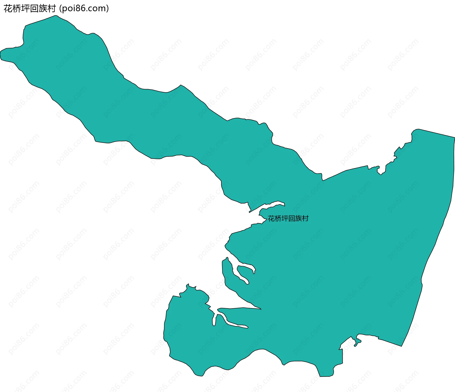 花桥坪回族村边界地图
