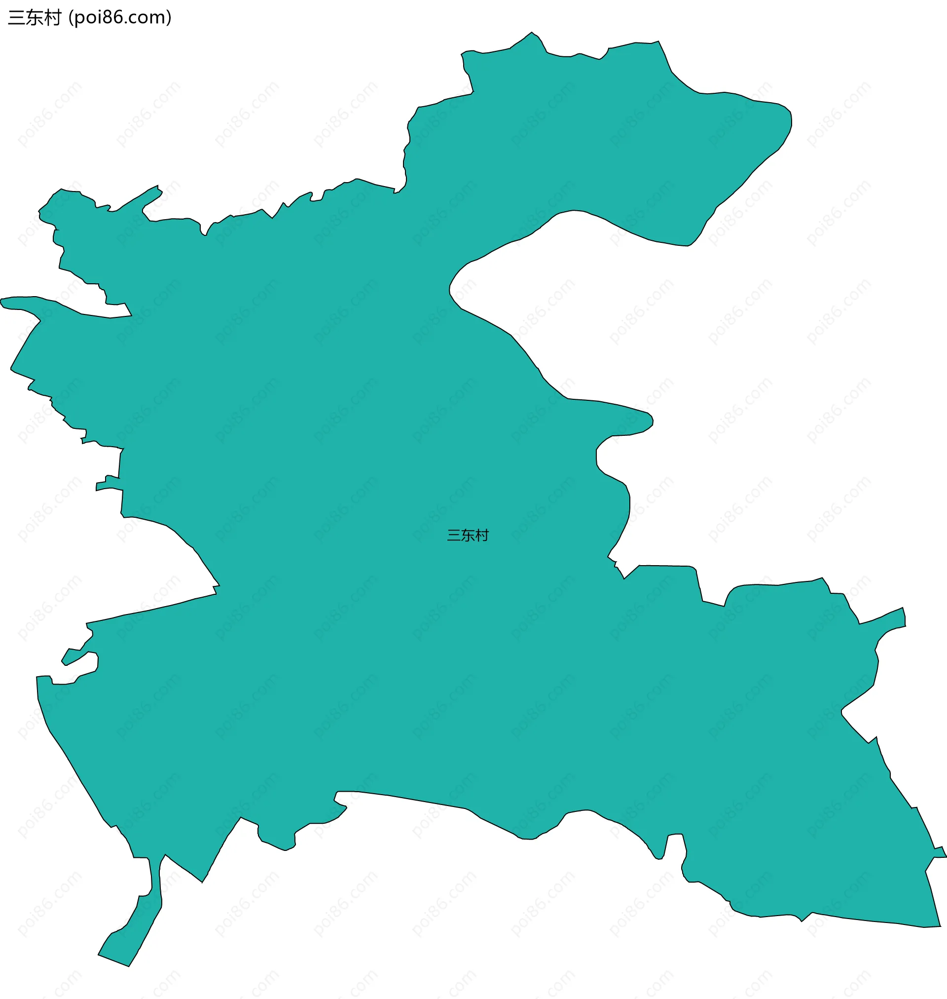 三东村边界地图