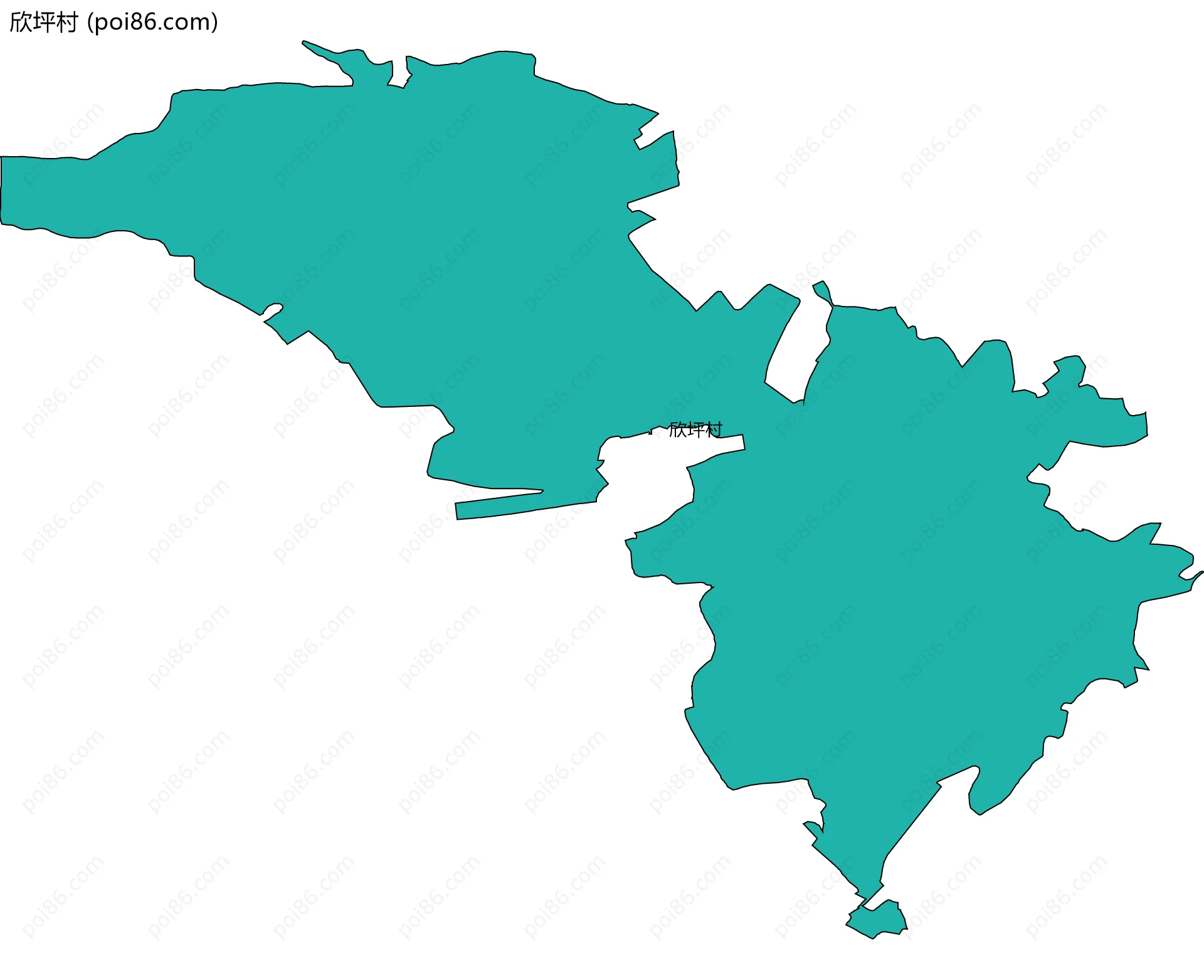 欣坪村边界地图