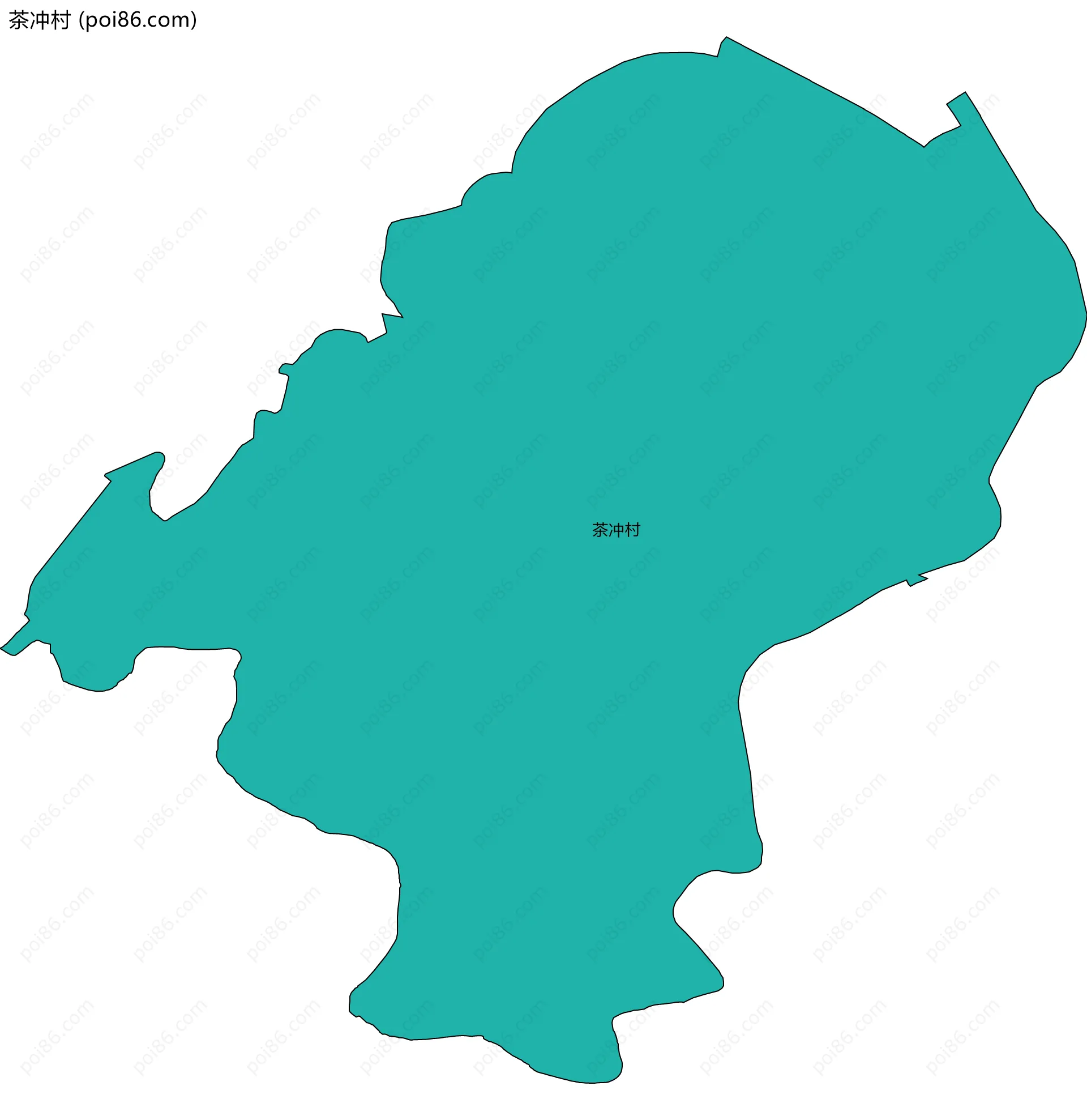 茶冲村边界地图