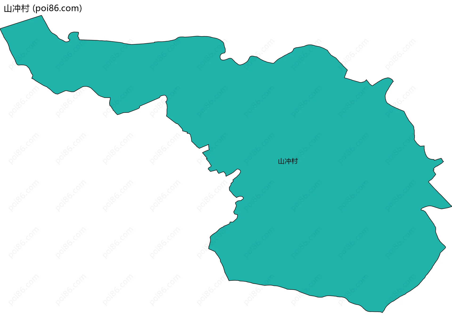 山冲村边界地图