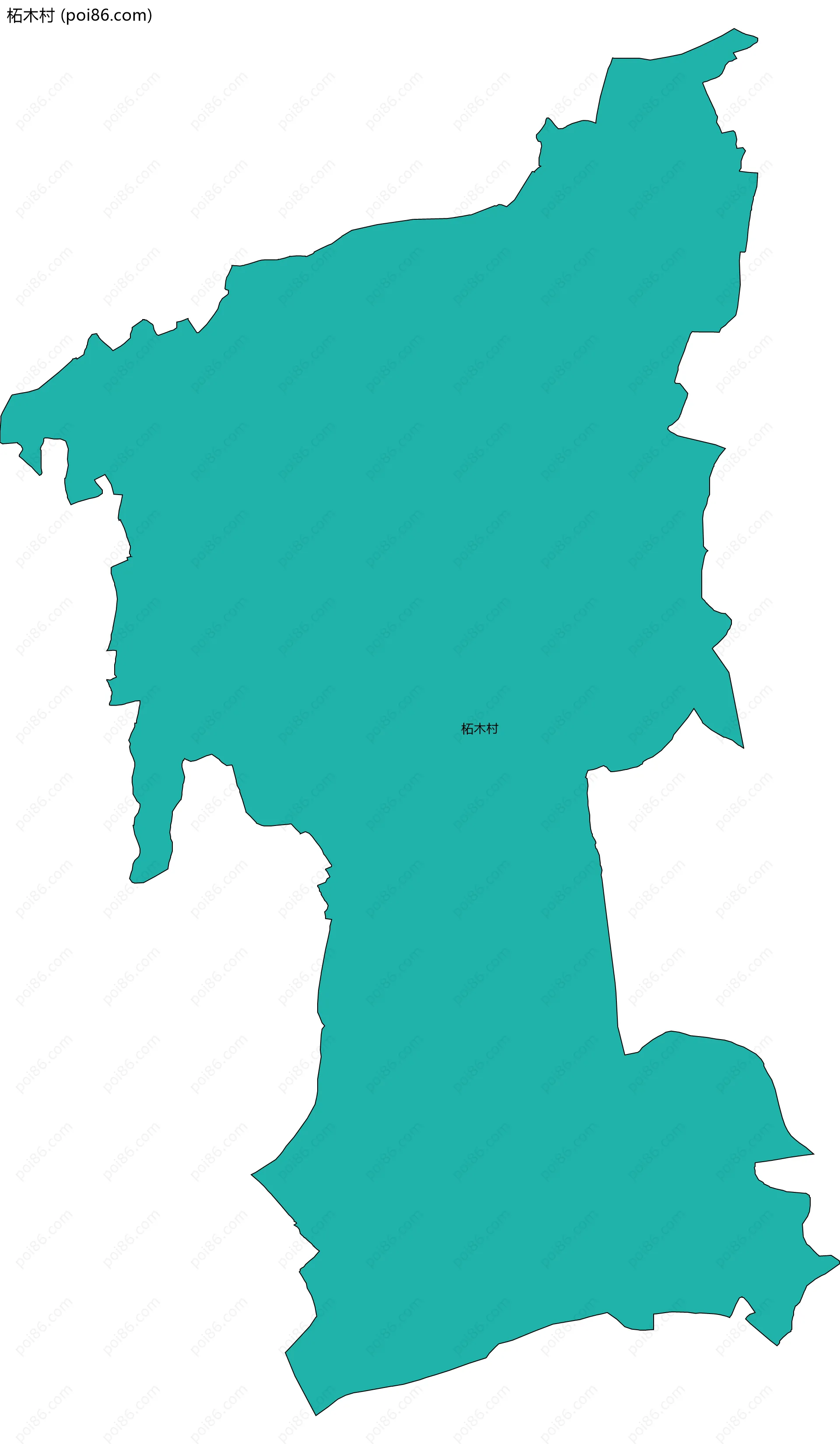 柘木村边界地图