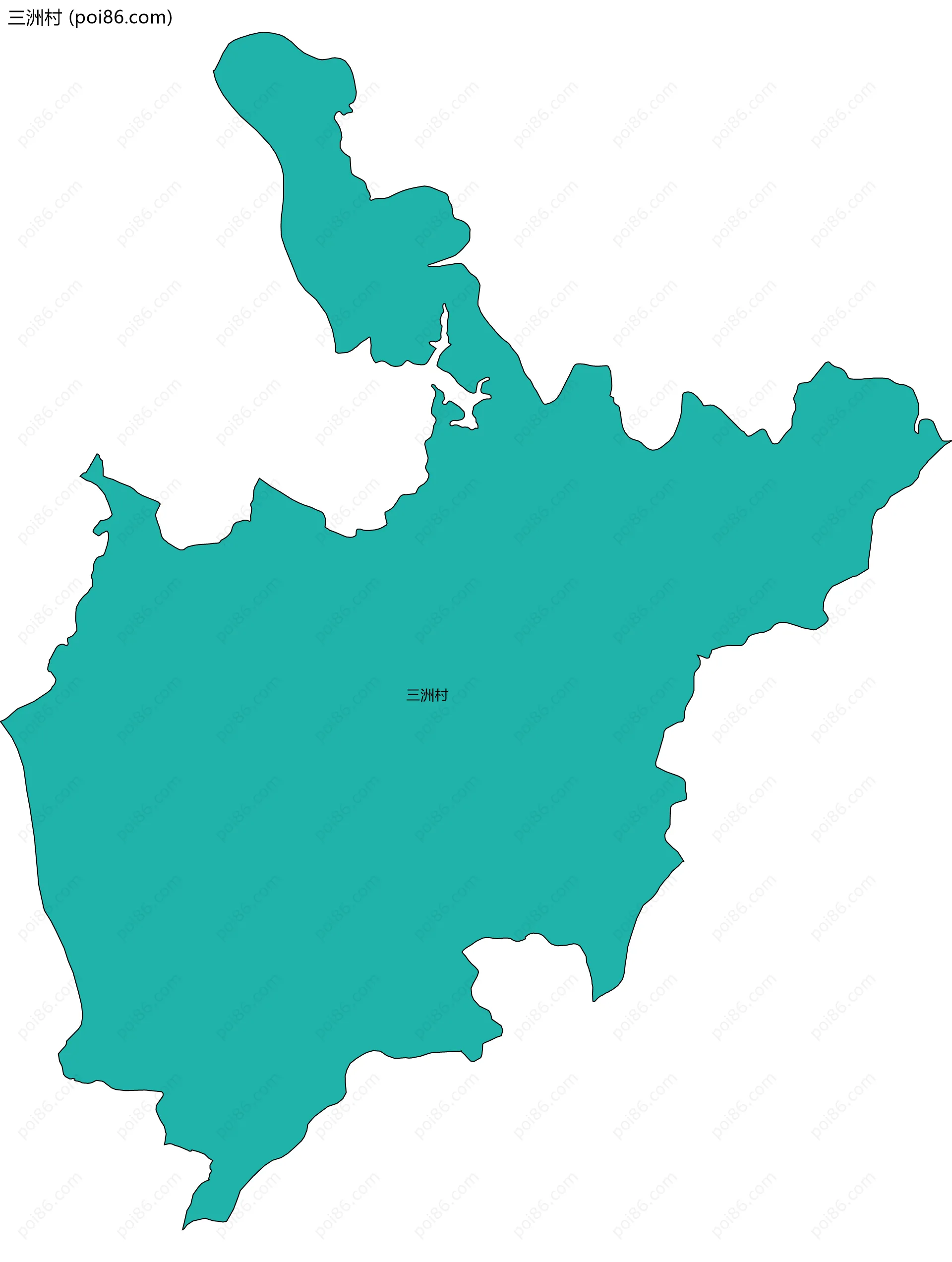 三洲村边界地图
