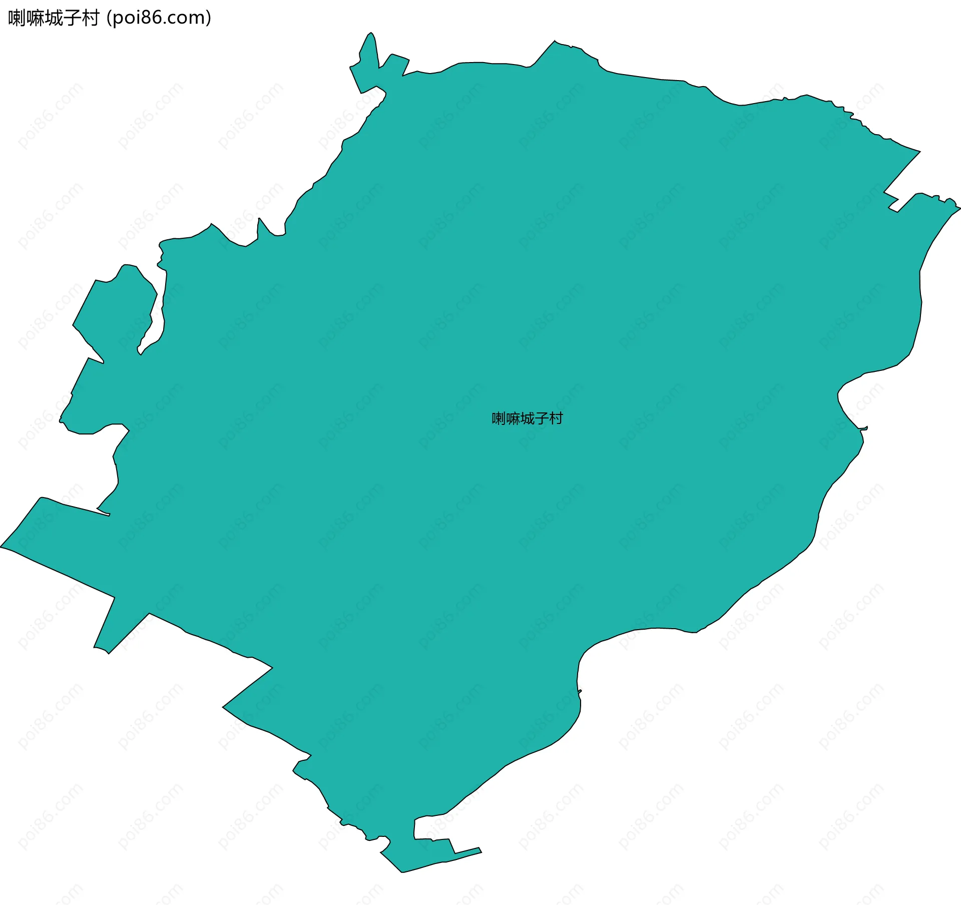 喇嘛城子村边界地图