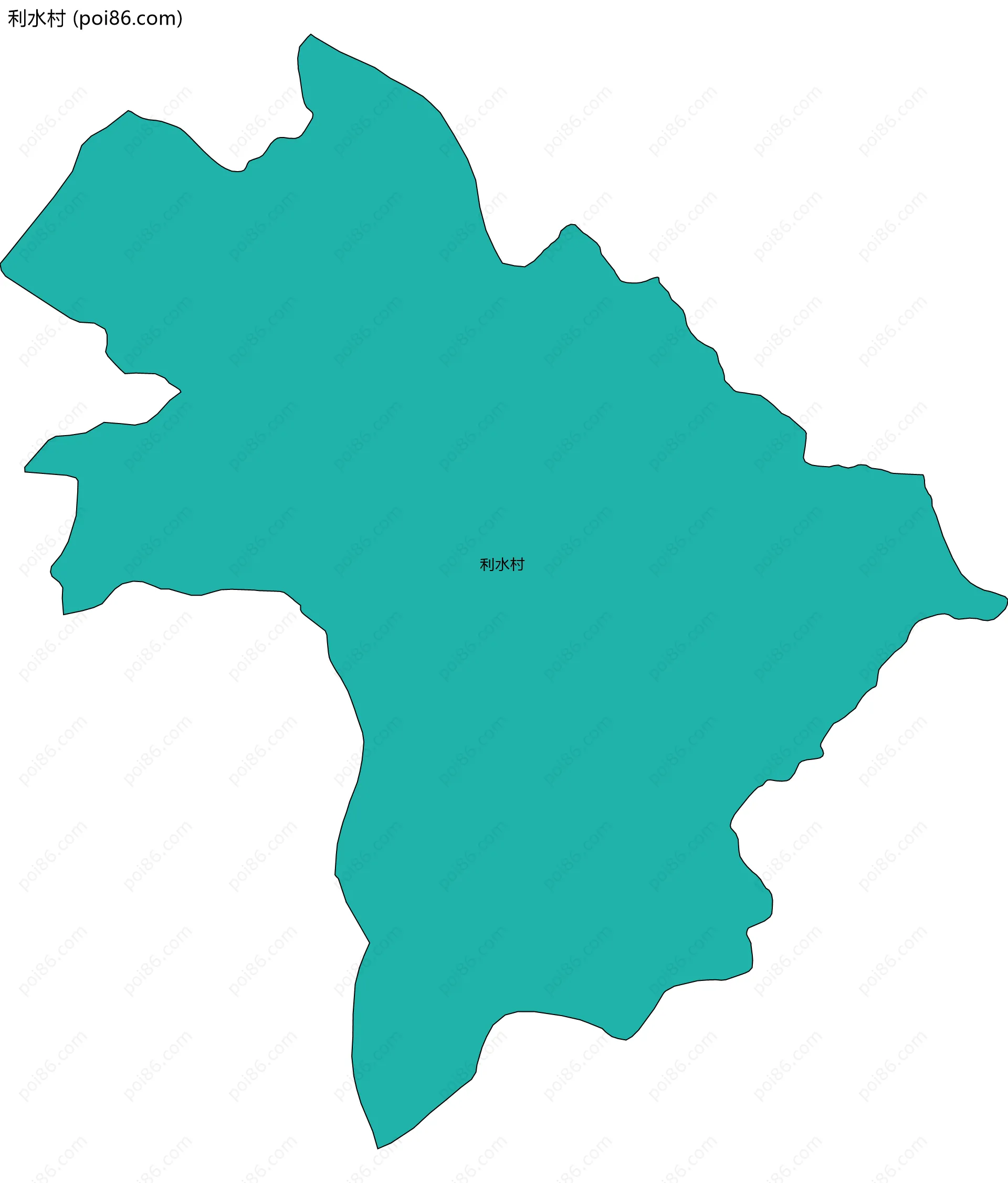 利水村边界地图