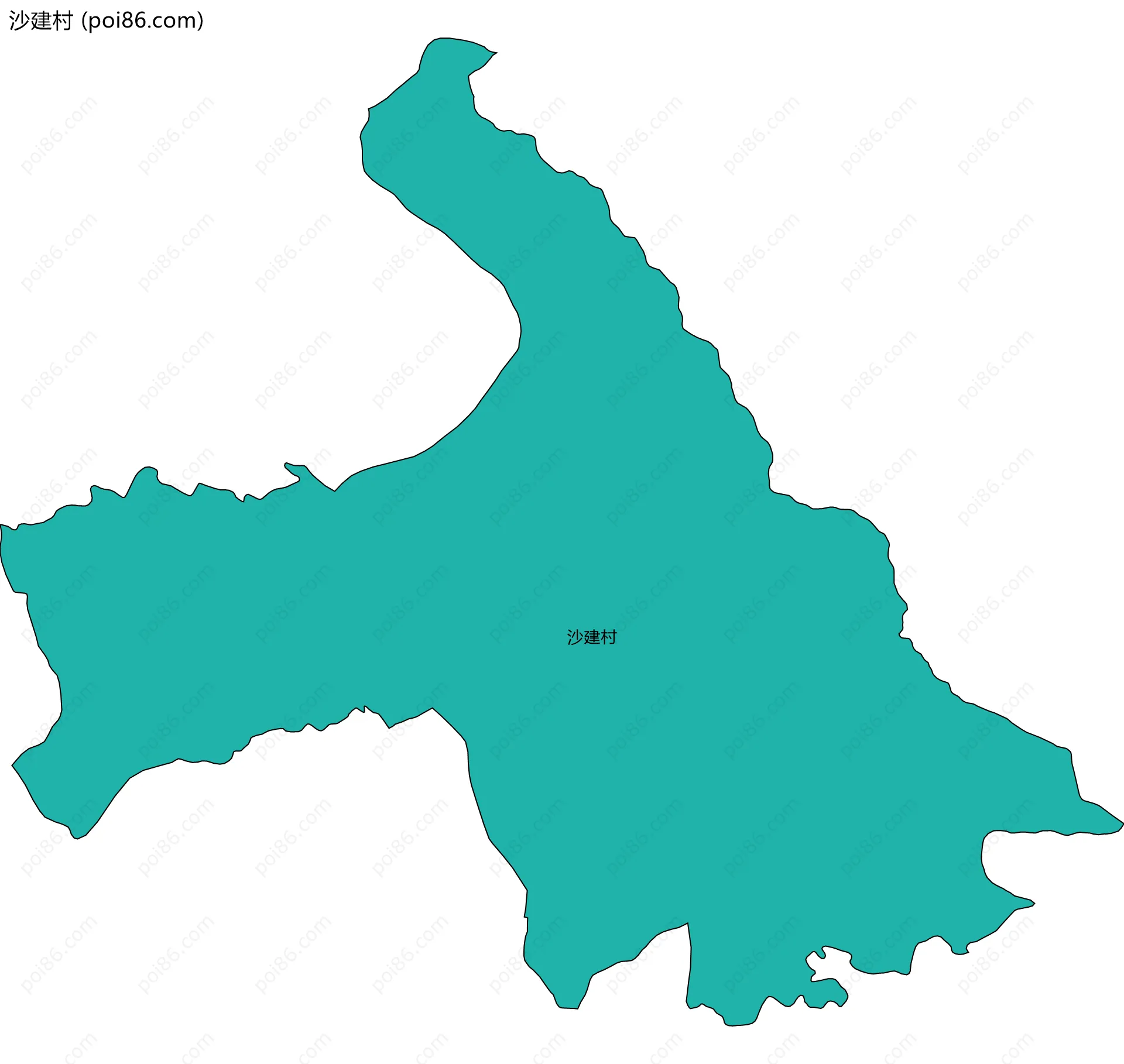 沙建村边界地图