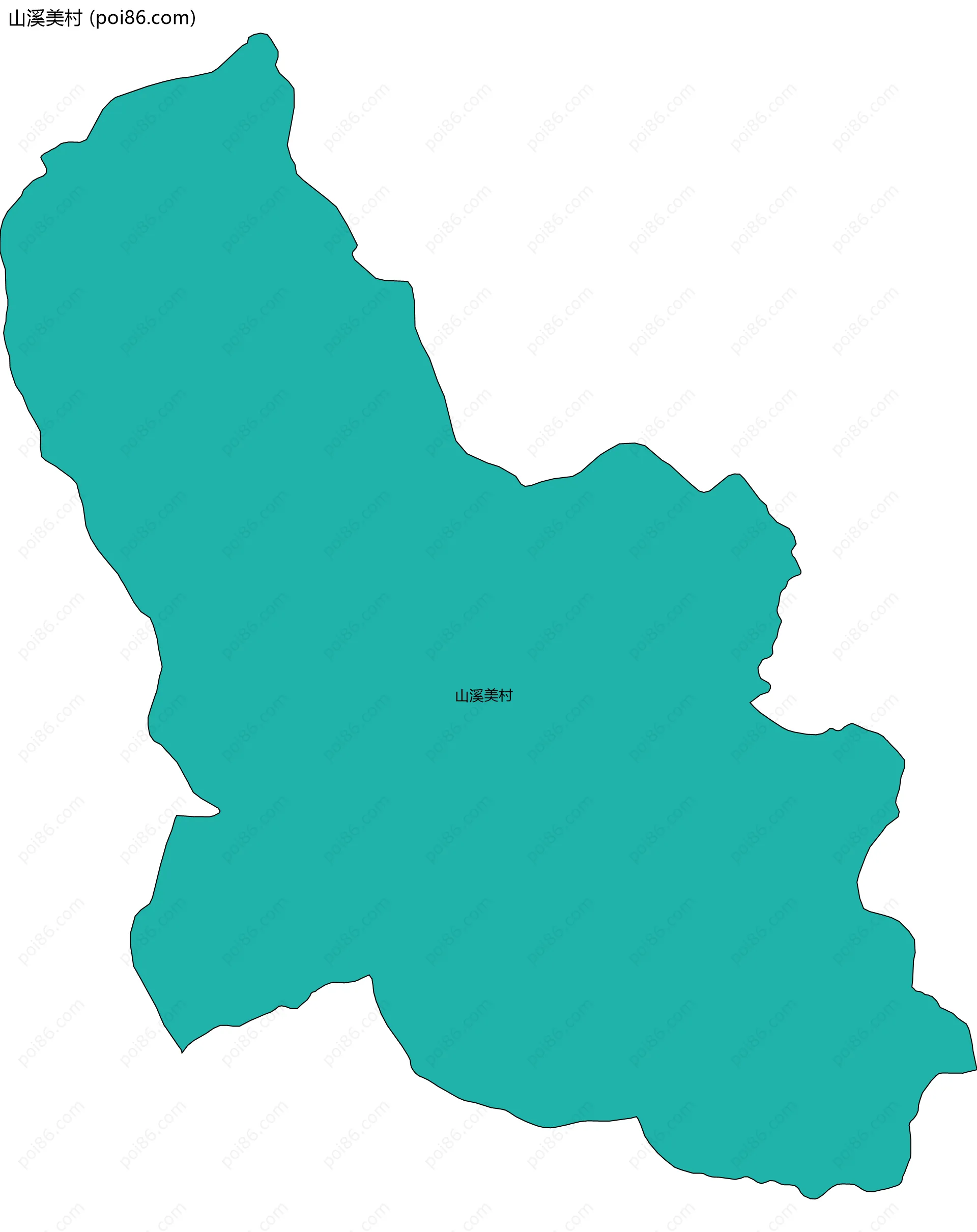 山溪美村边界地图