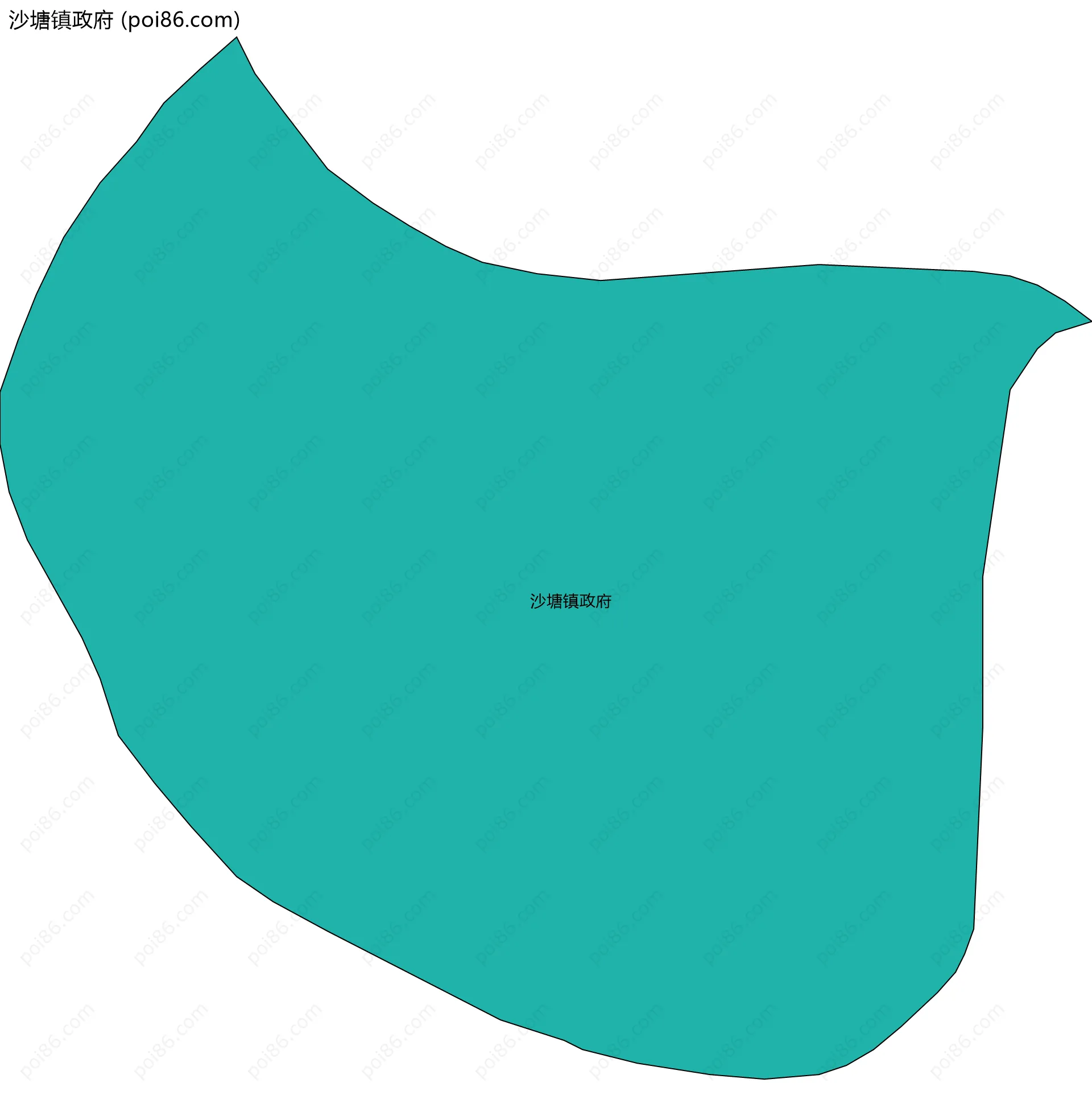 沙塘镇政府边界地图