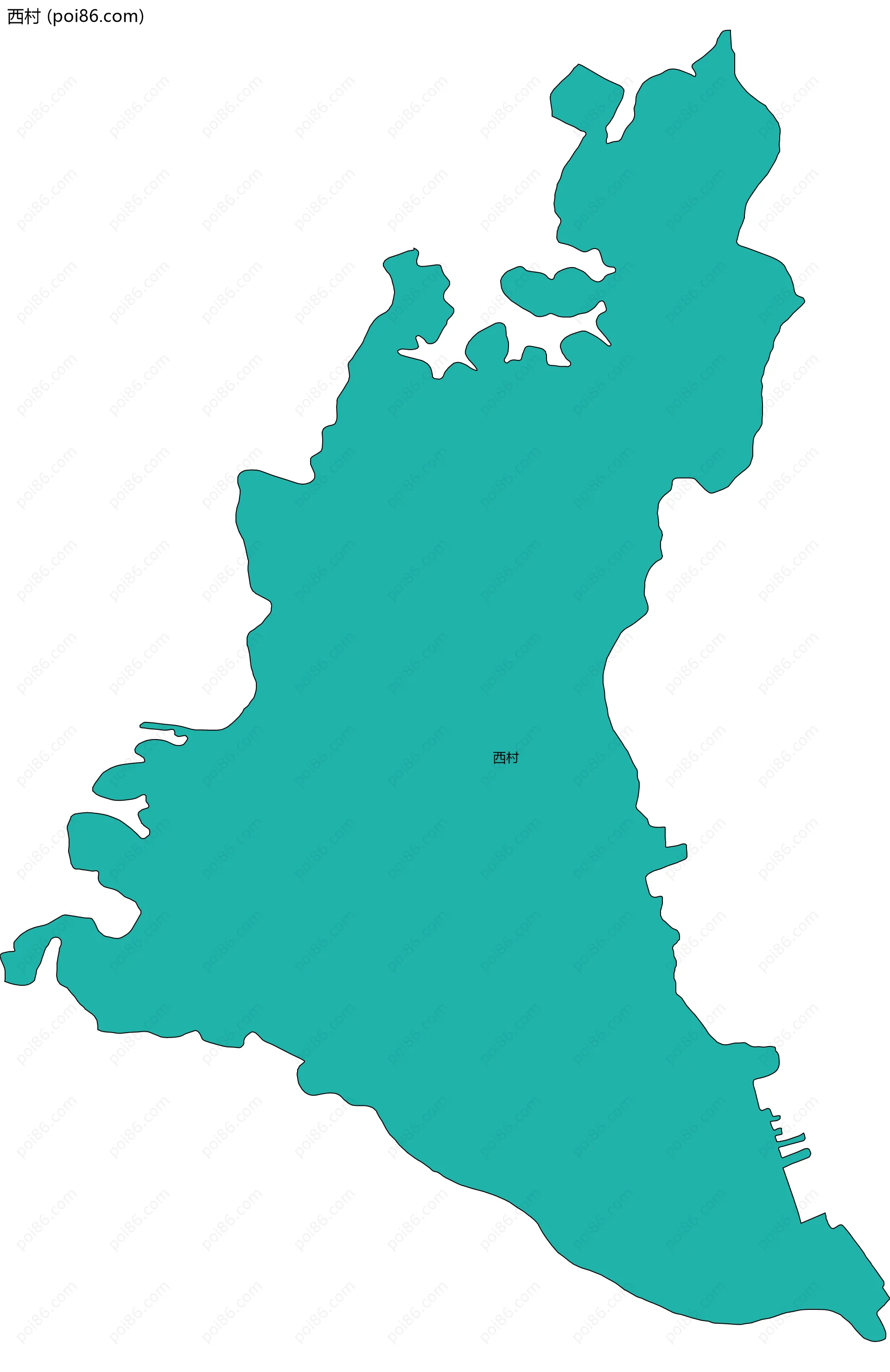 西村边界地图