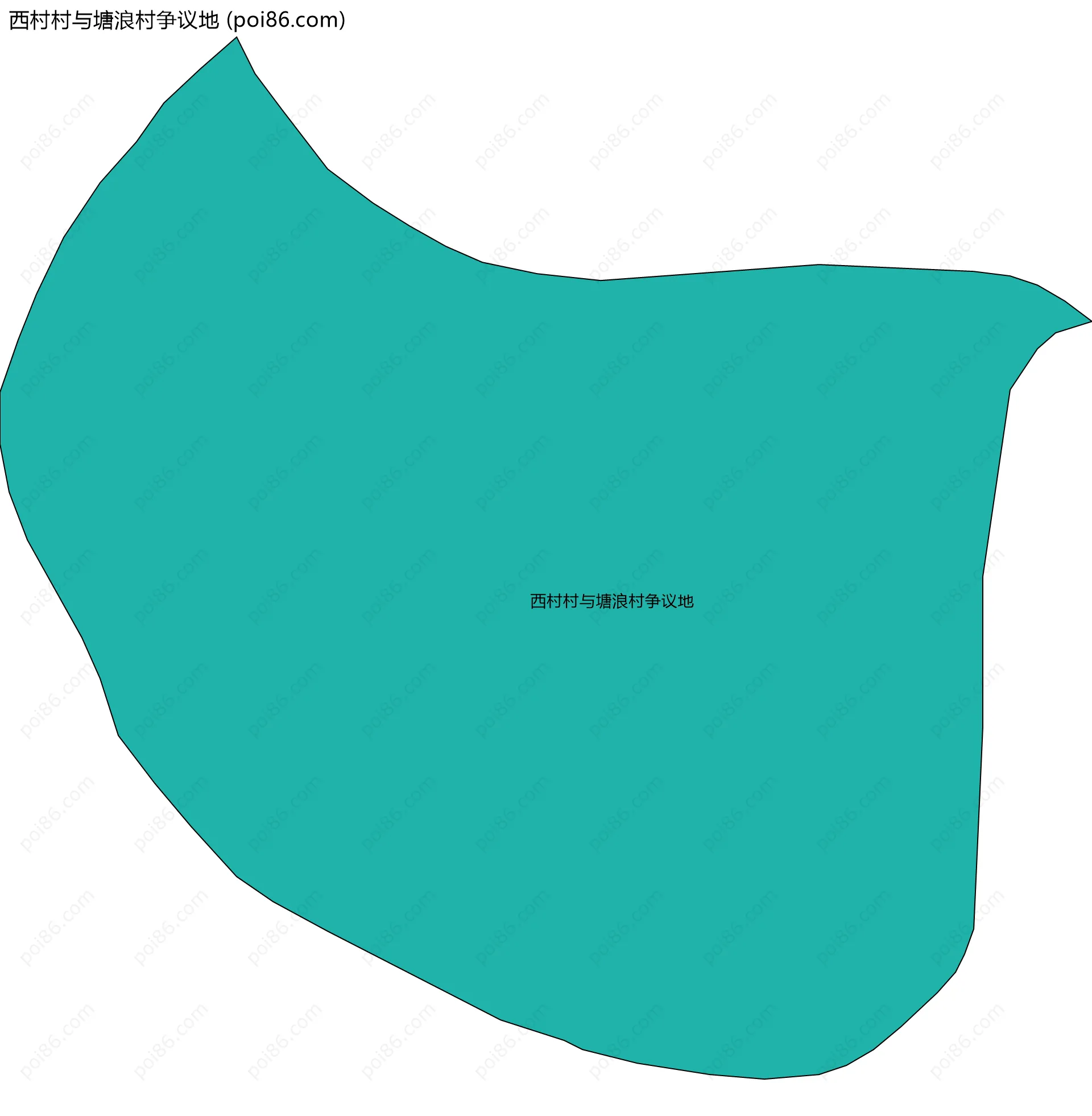 西村村与塘浪村争议地边界地图