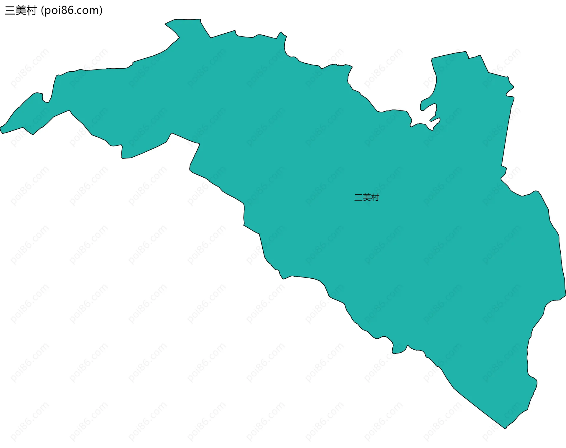 三美村边界地图