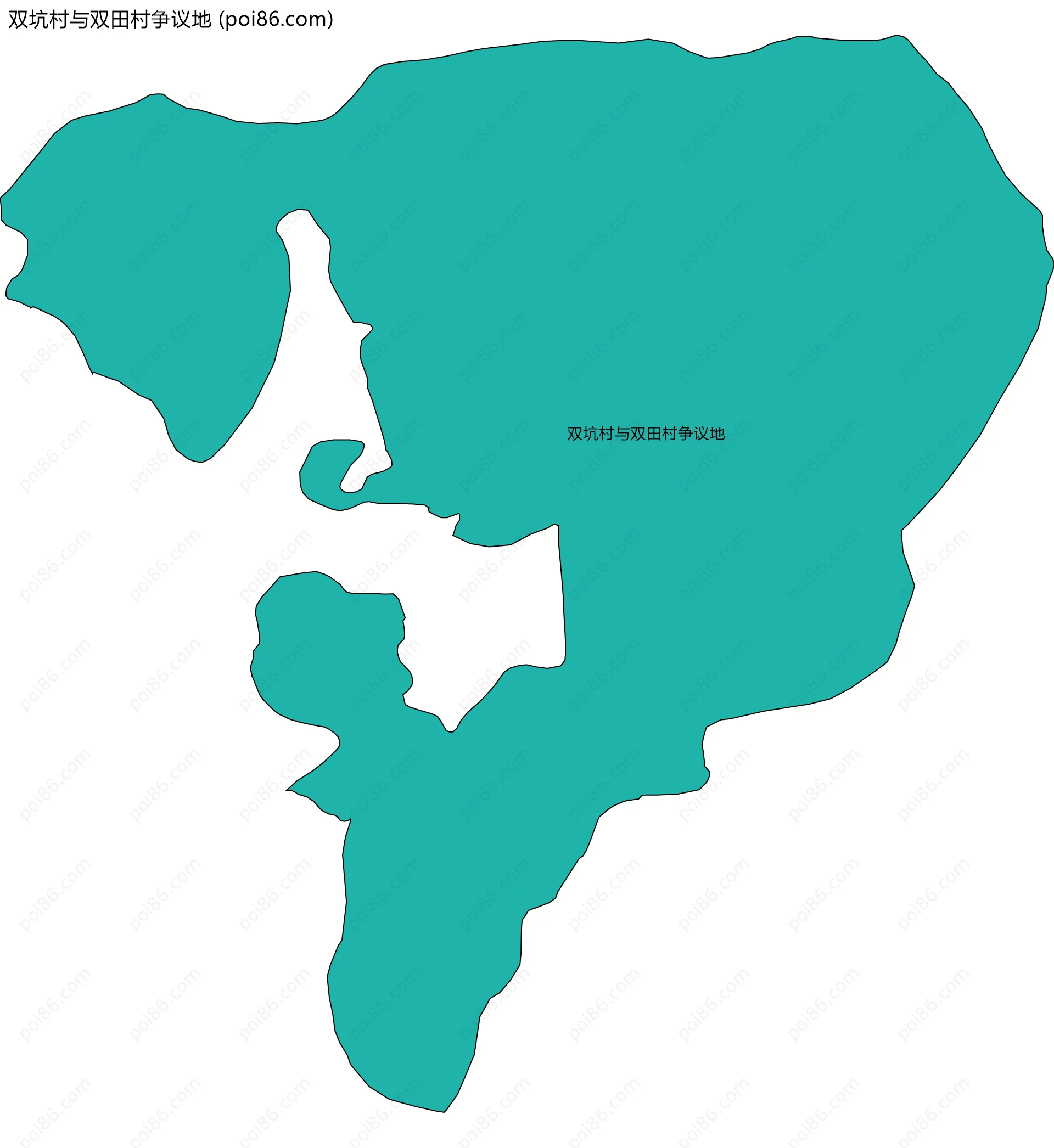 双坑村与双田村争议地边界地图