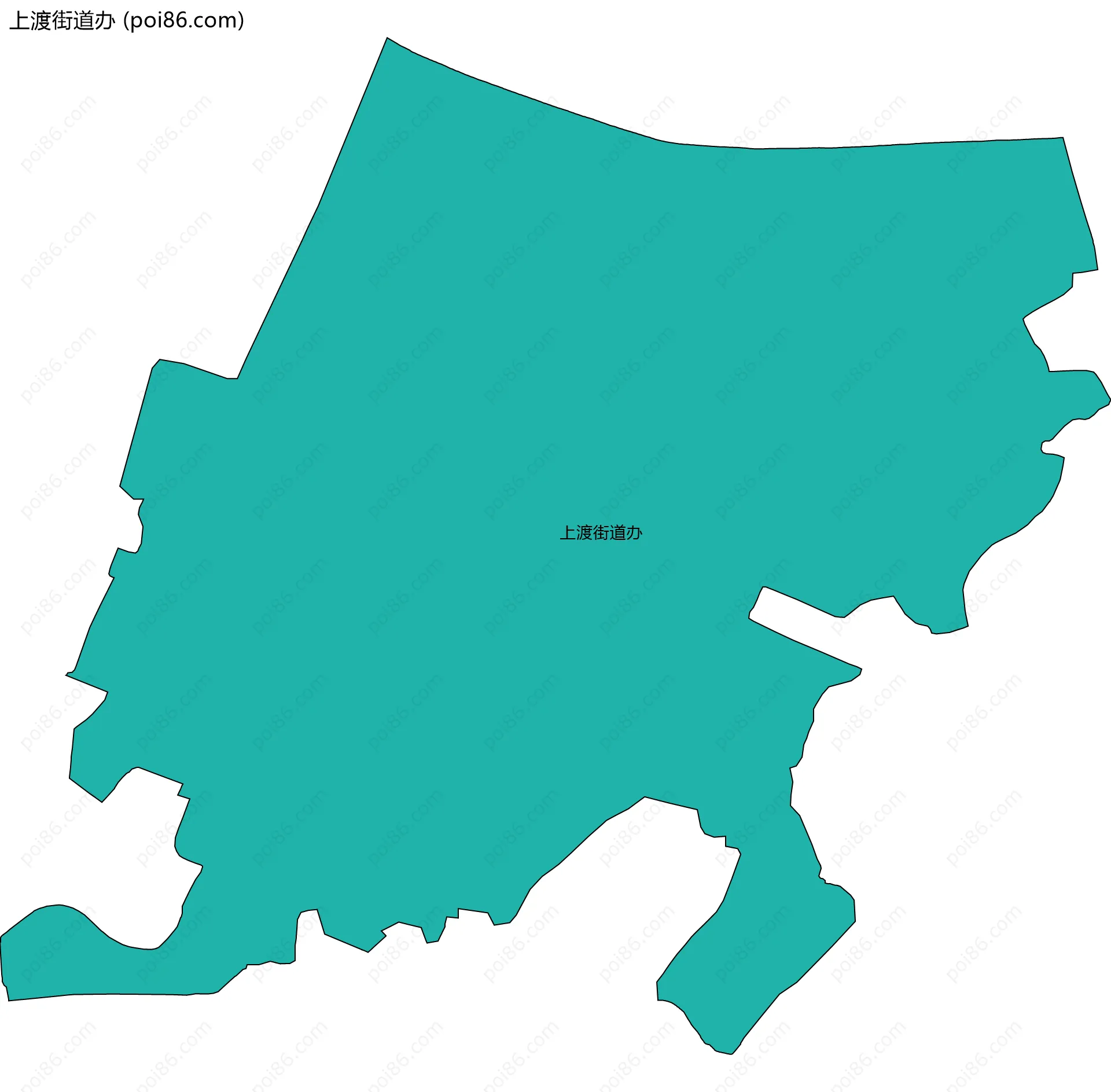 上渡街道办边界地图