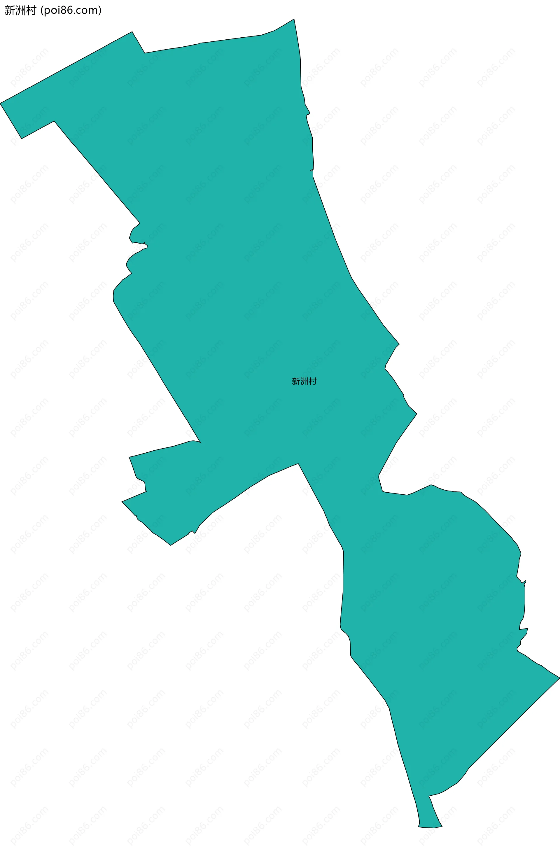 新洲村边界地图