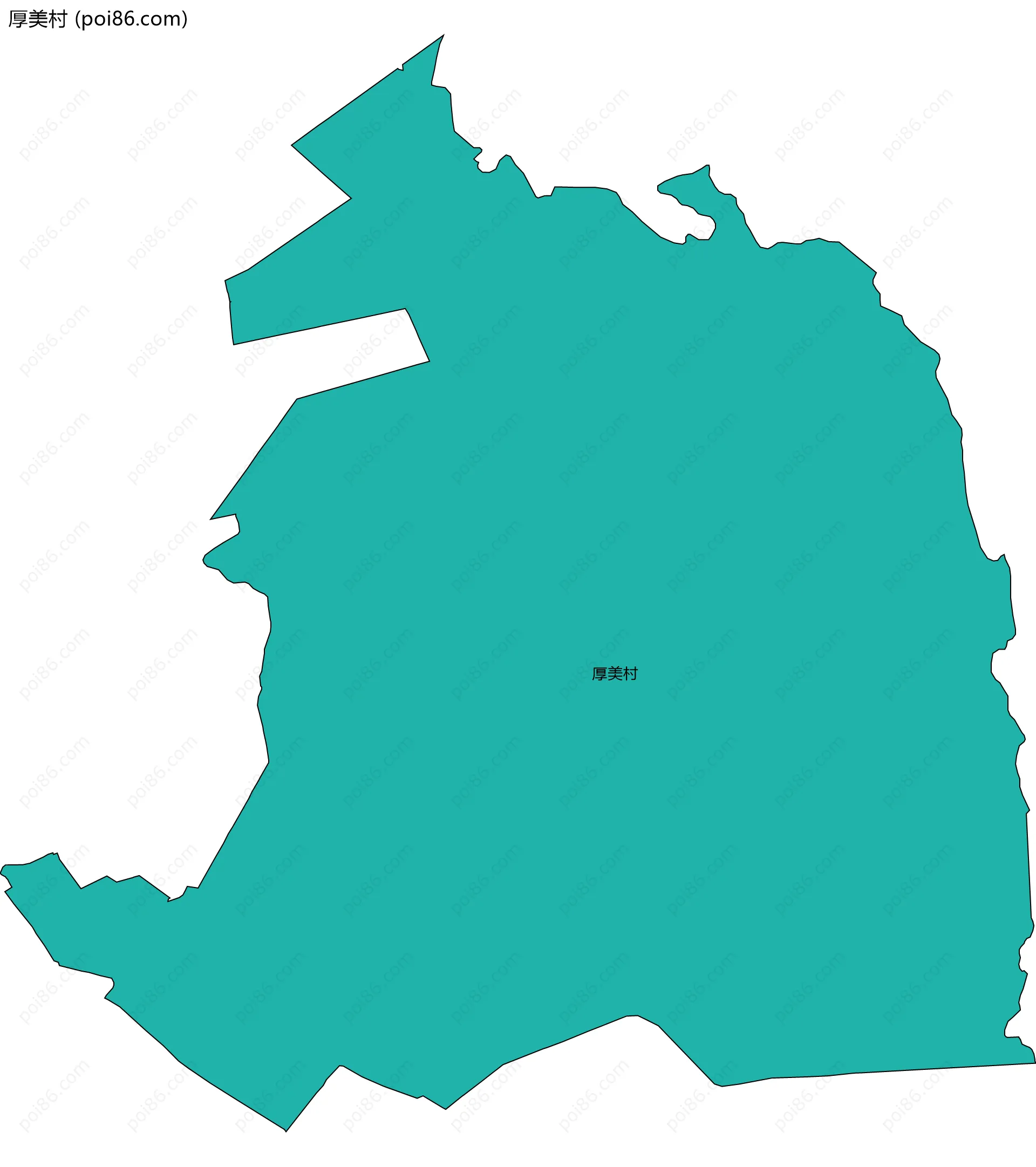 厚美村边界地图
