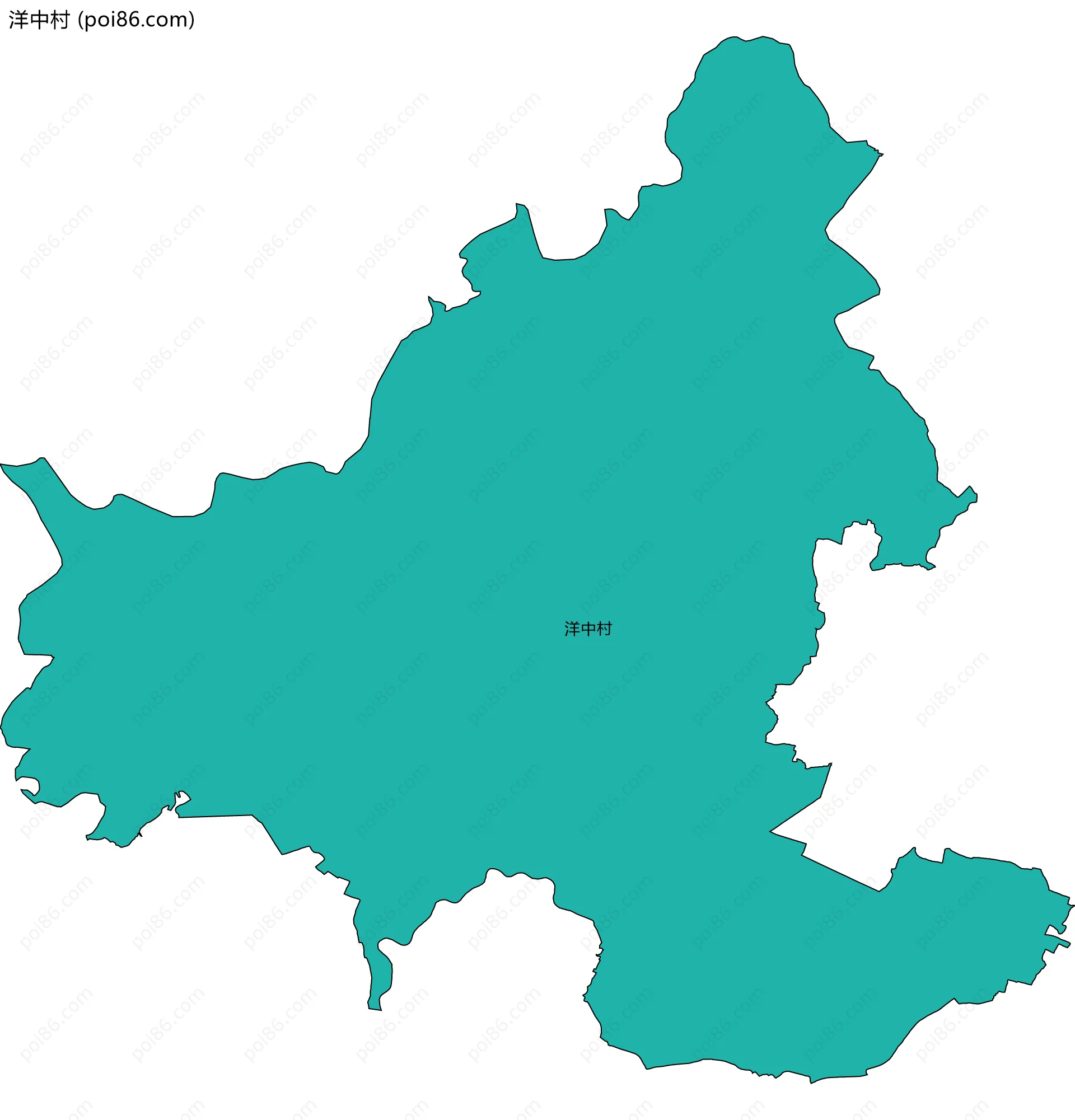 洋中村边界地图