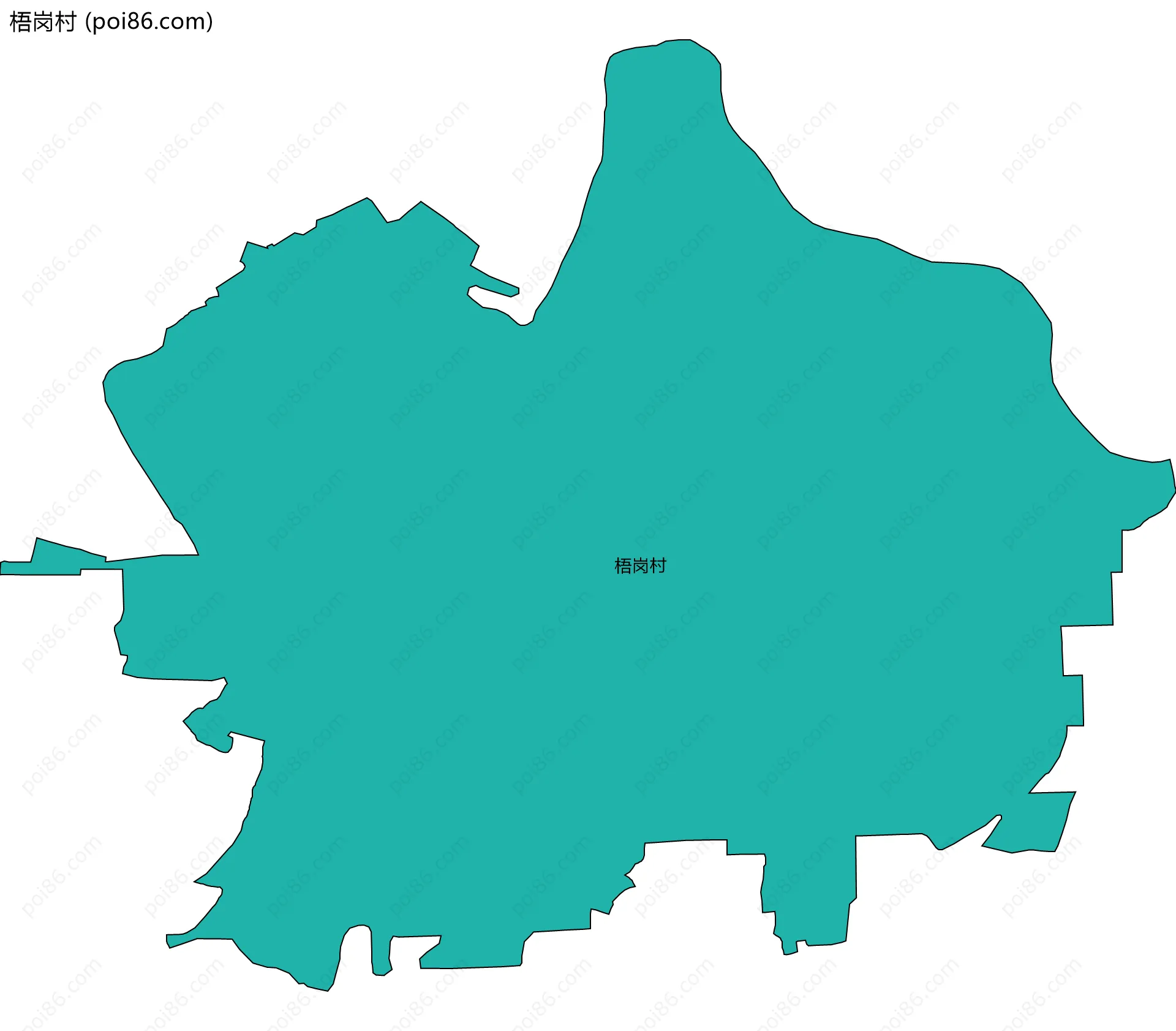 梧岗村边界地图