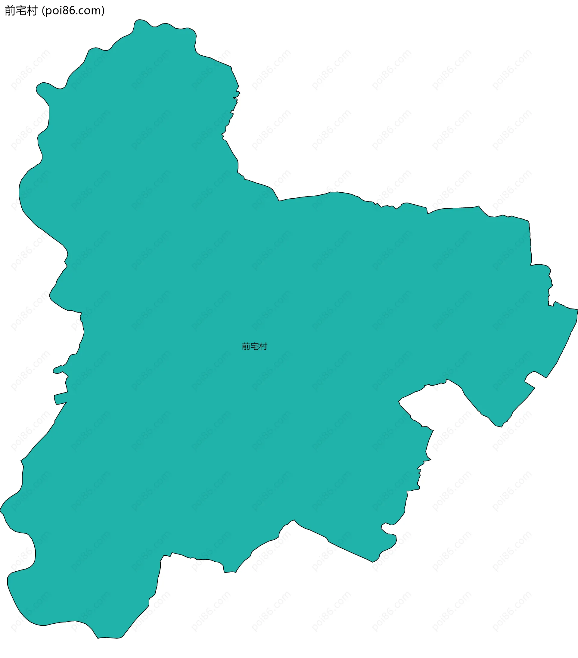 前宅村边界地图