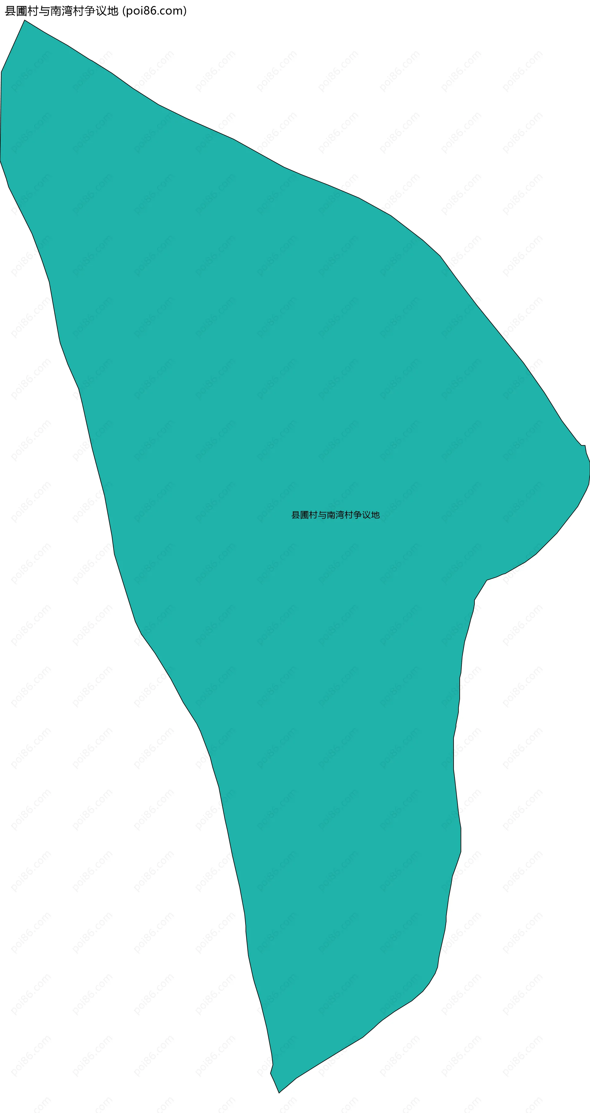 县圃村与南湾村争议地边界地图