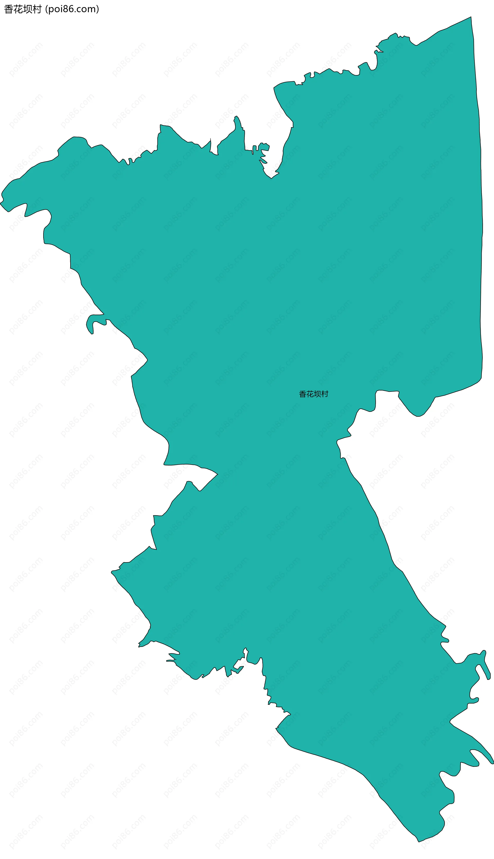 香花坝村边界地图
