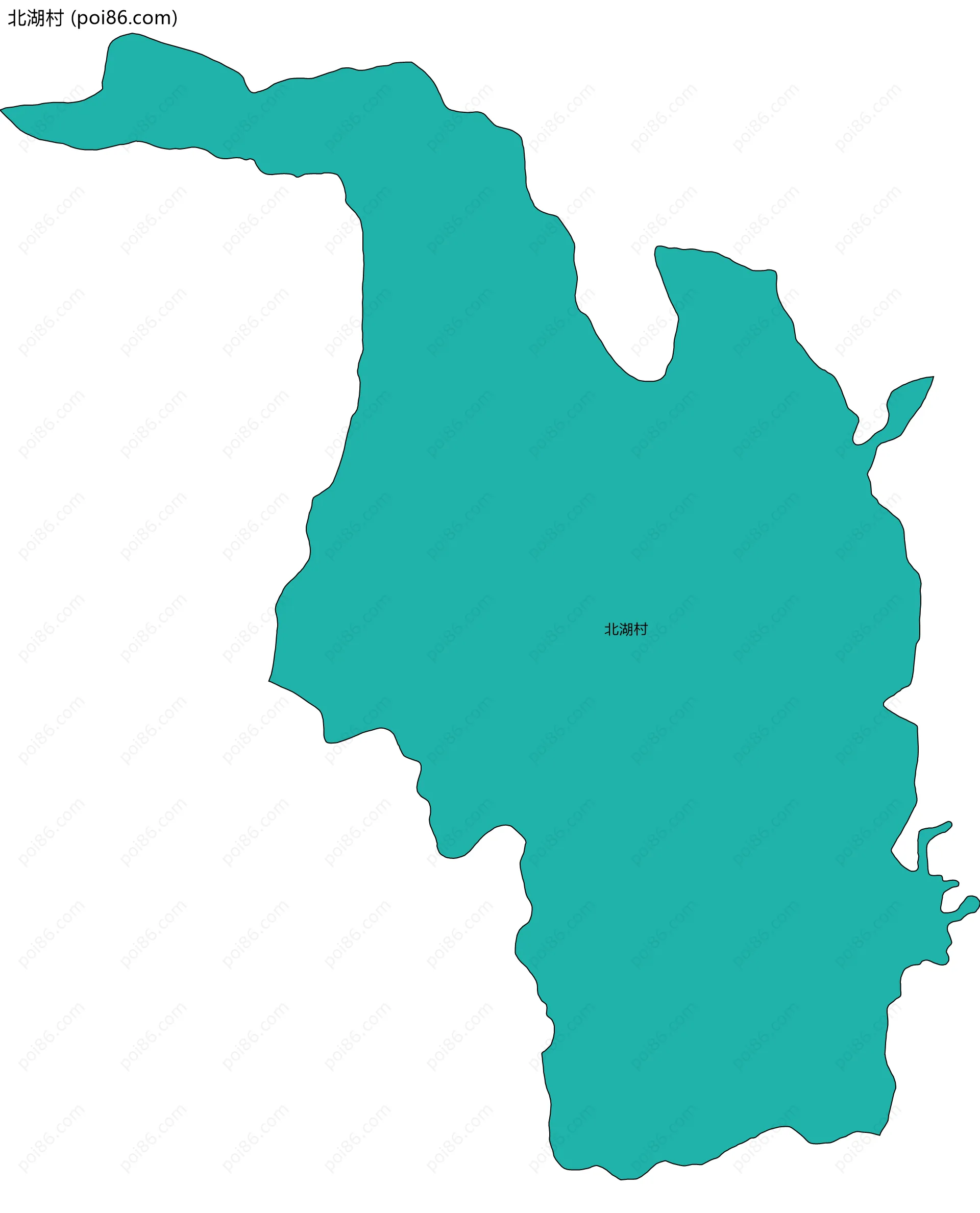 北湖村边界地图