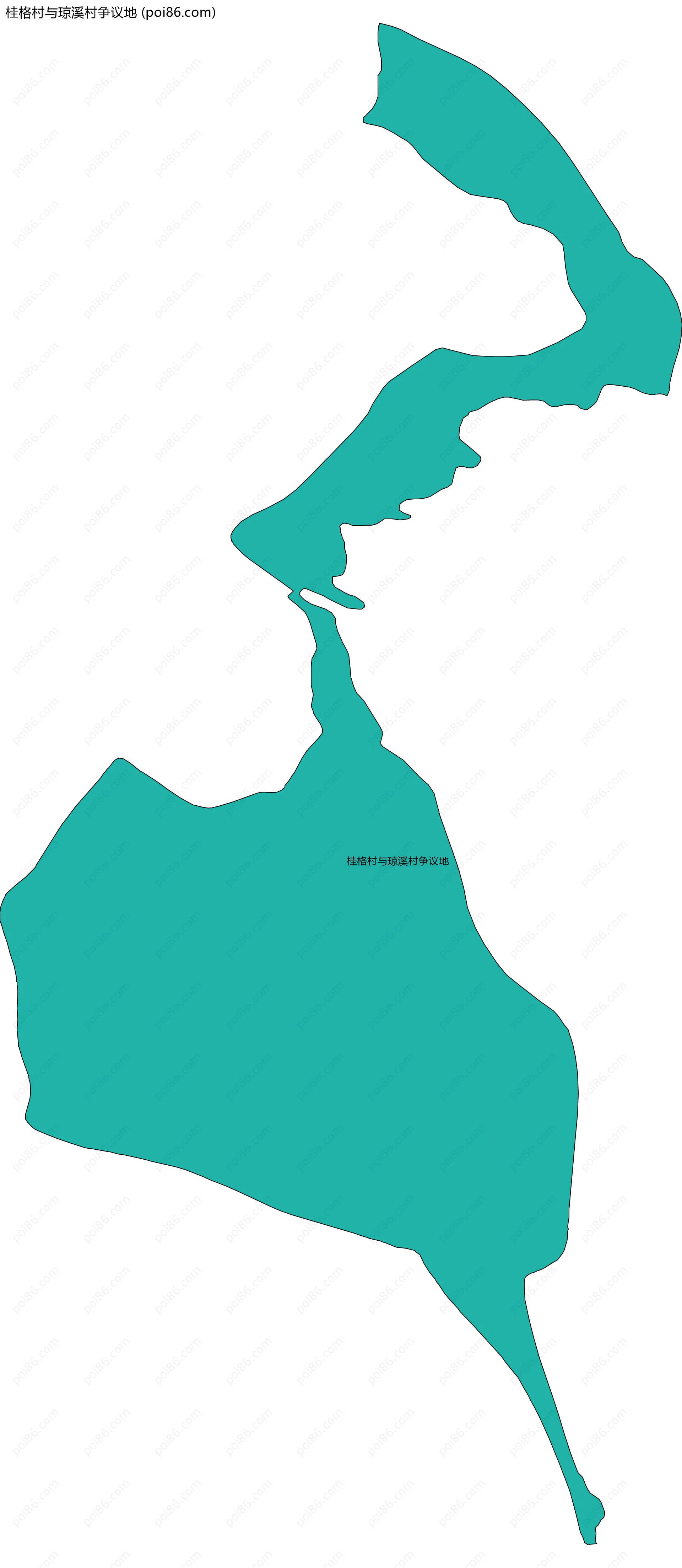 桂格村与琼溪村争议地边界地图