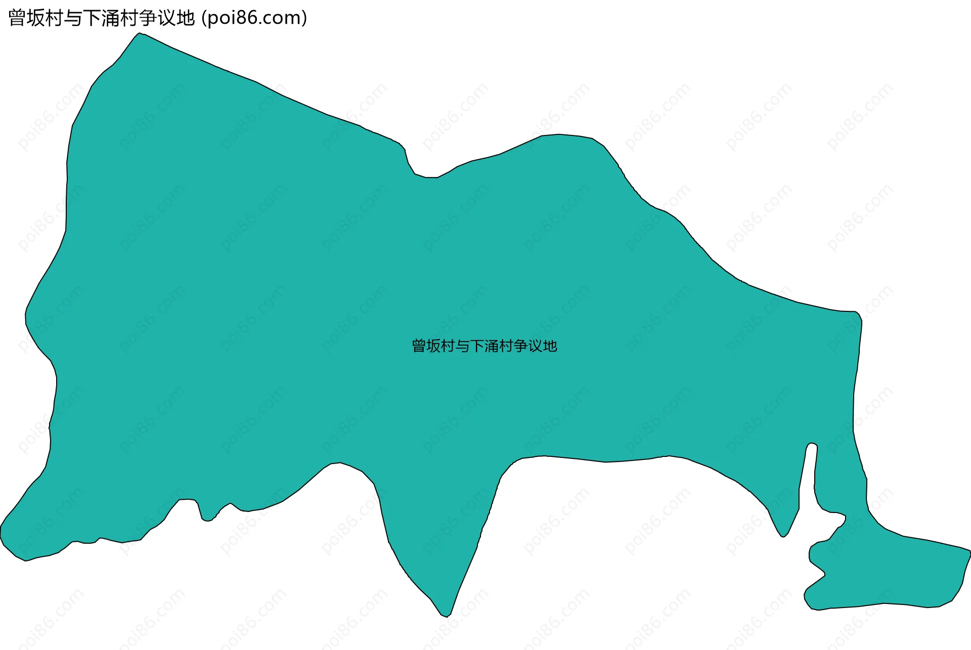 曾坂村与下涌村争议地边界地图