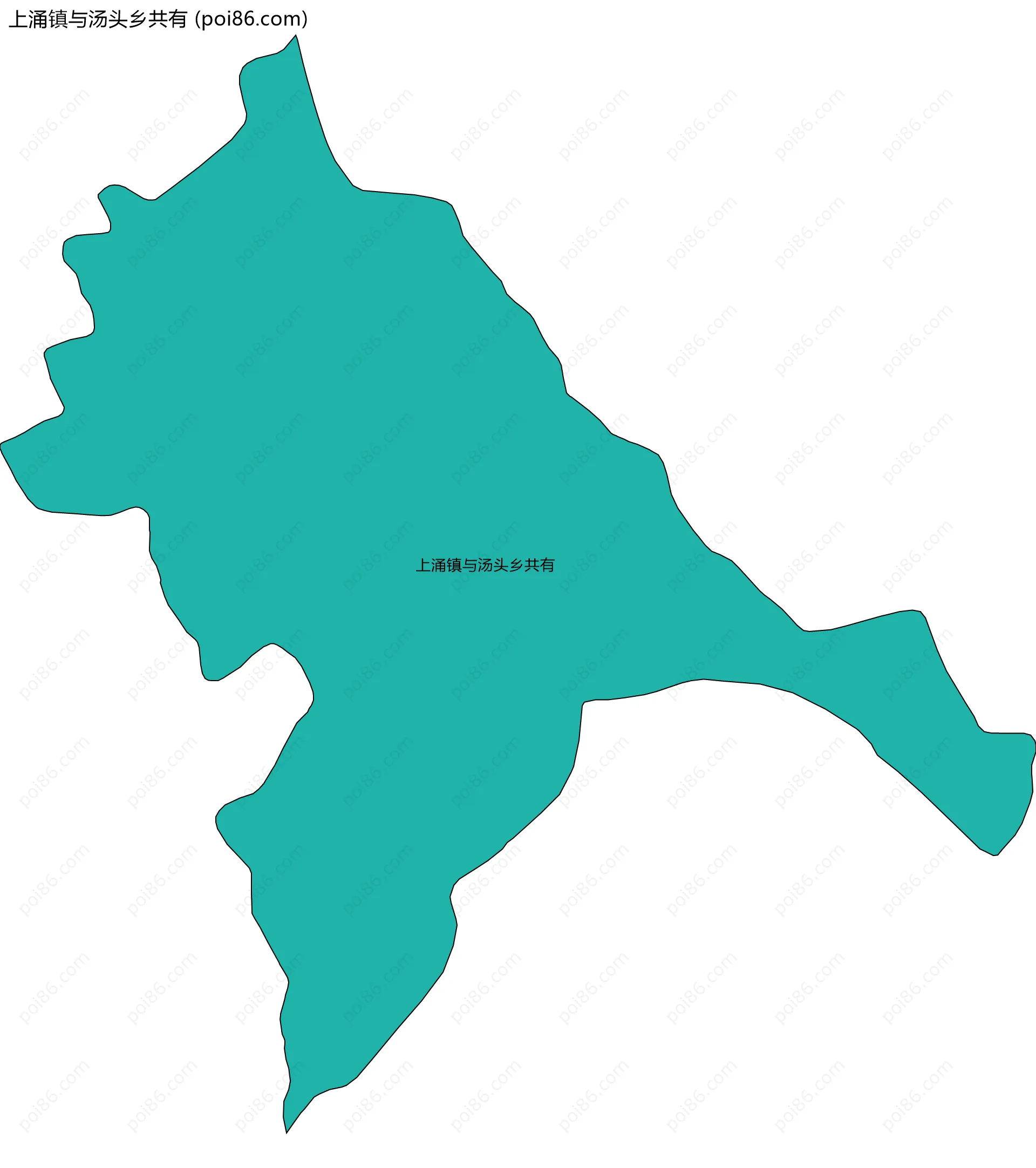 上涌镇与汤头乡共有边界地图