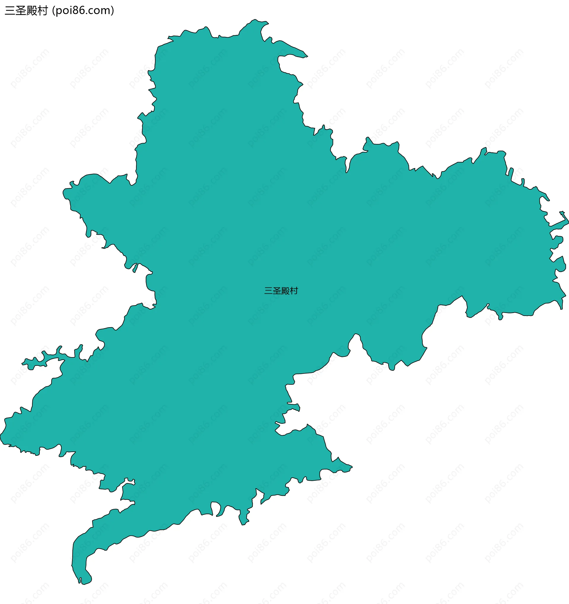 三圣殿村边界地图