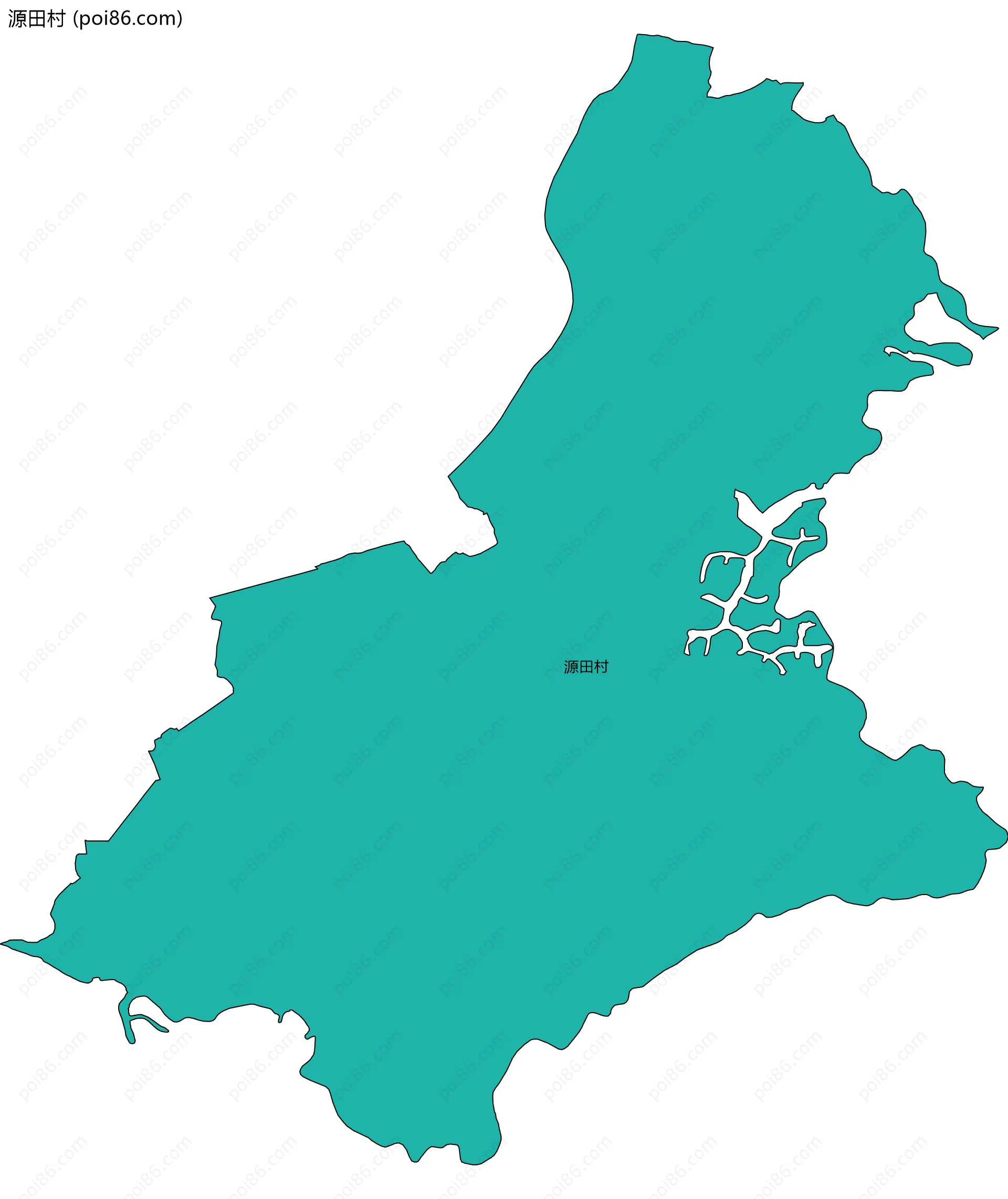 源田村边界地图