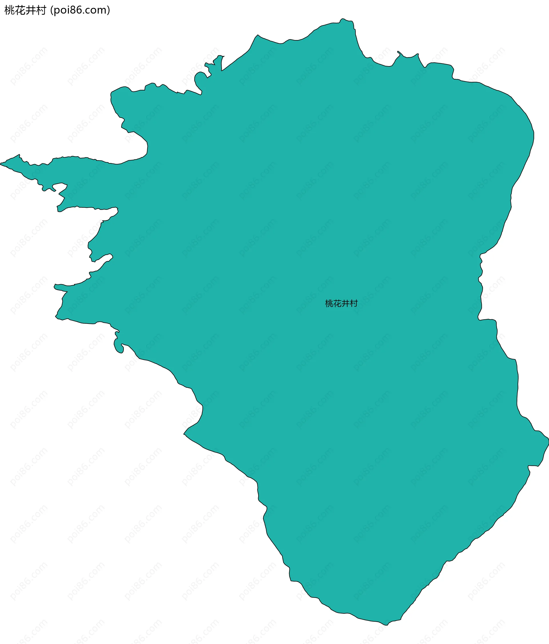 桃花井村边界地图