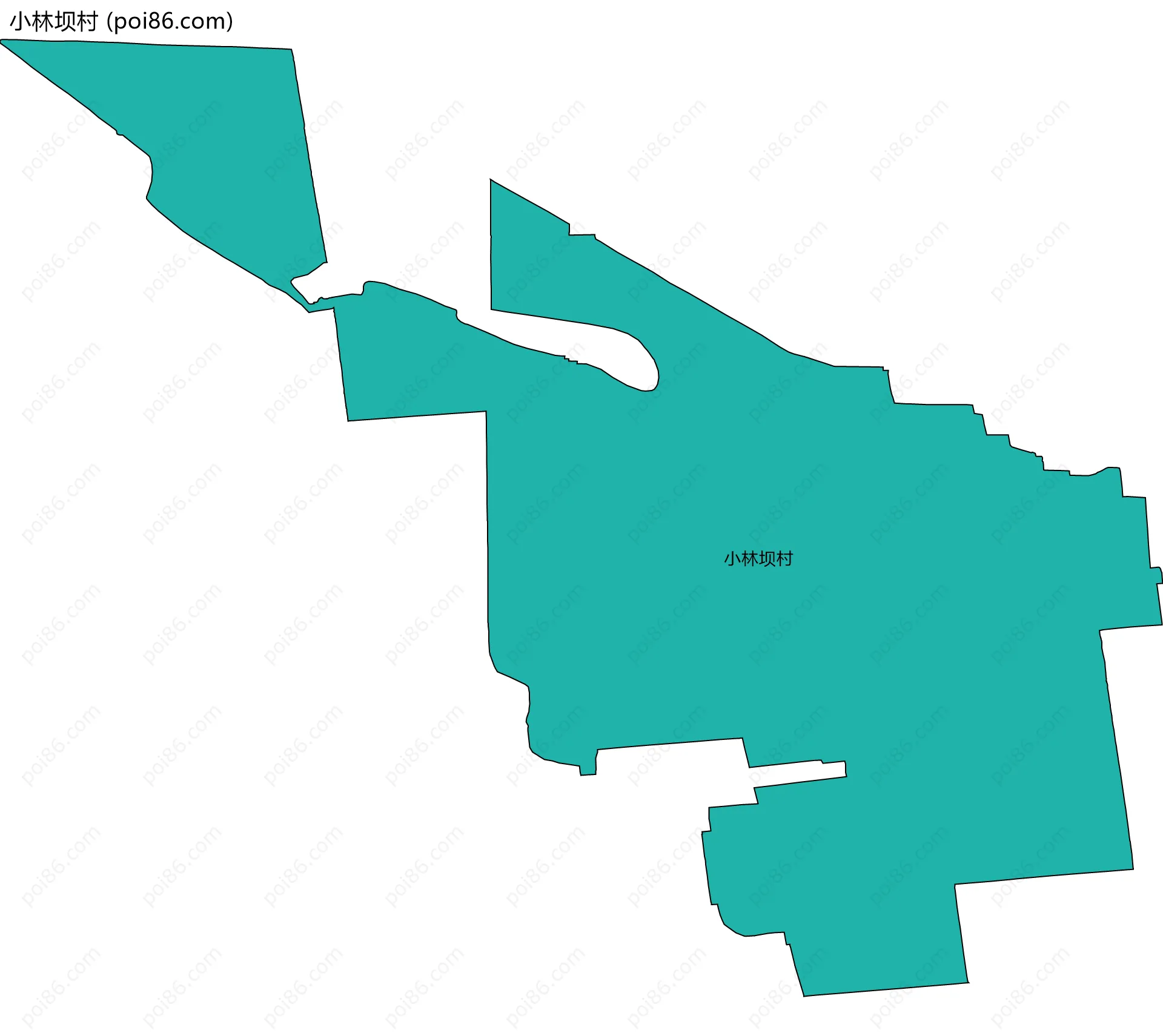 小林坝村边界地图