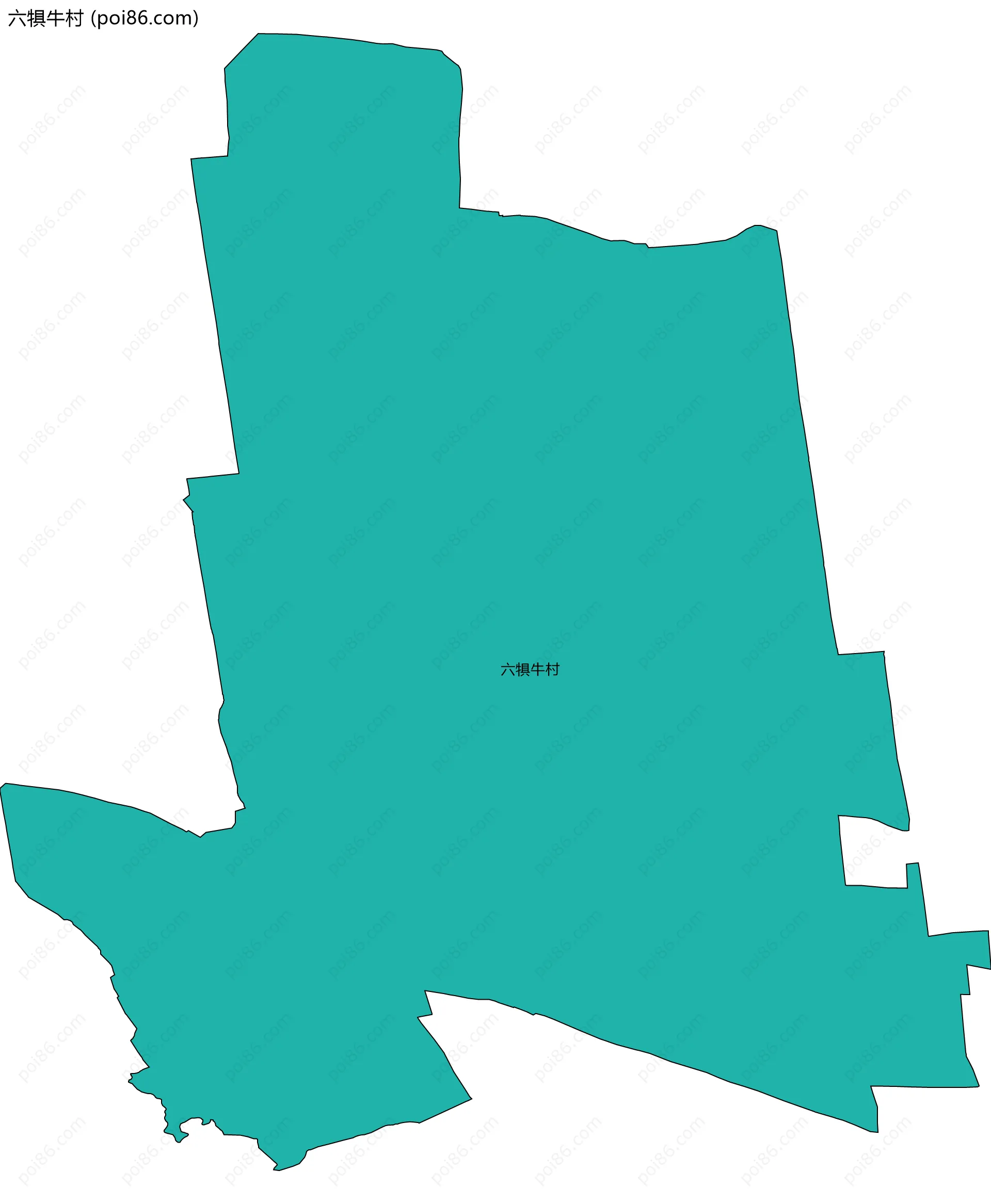 六犋牛村边界地图