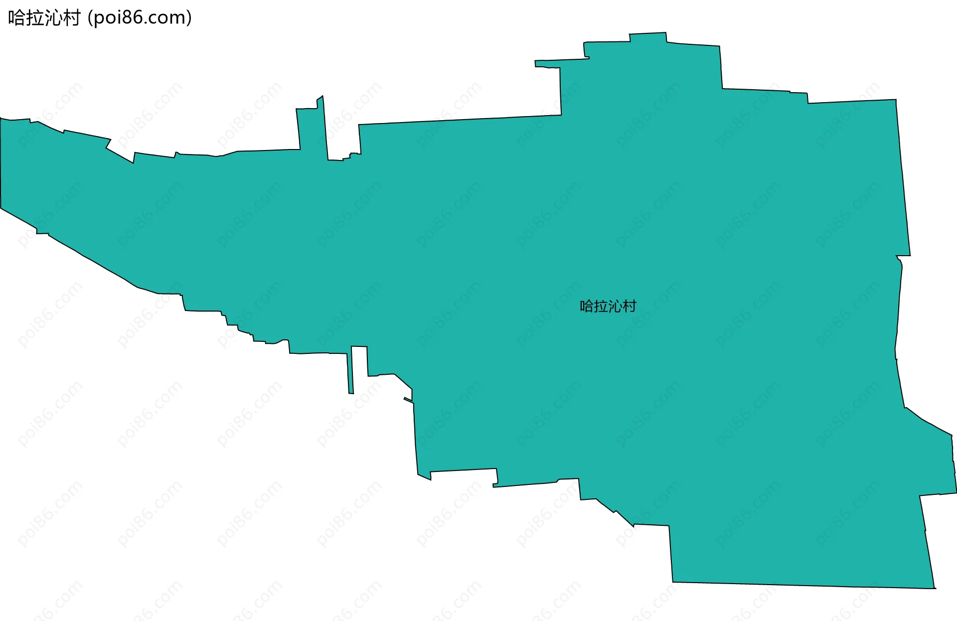 哈拉沁村边界地图