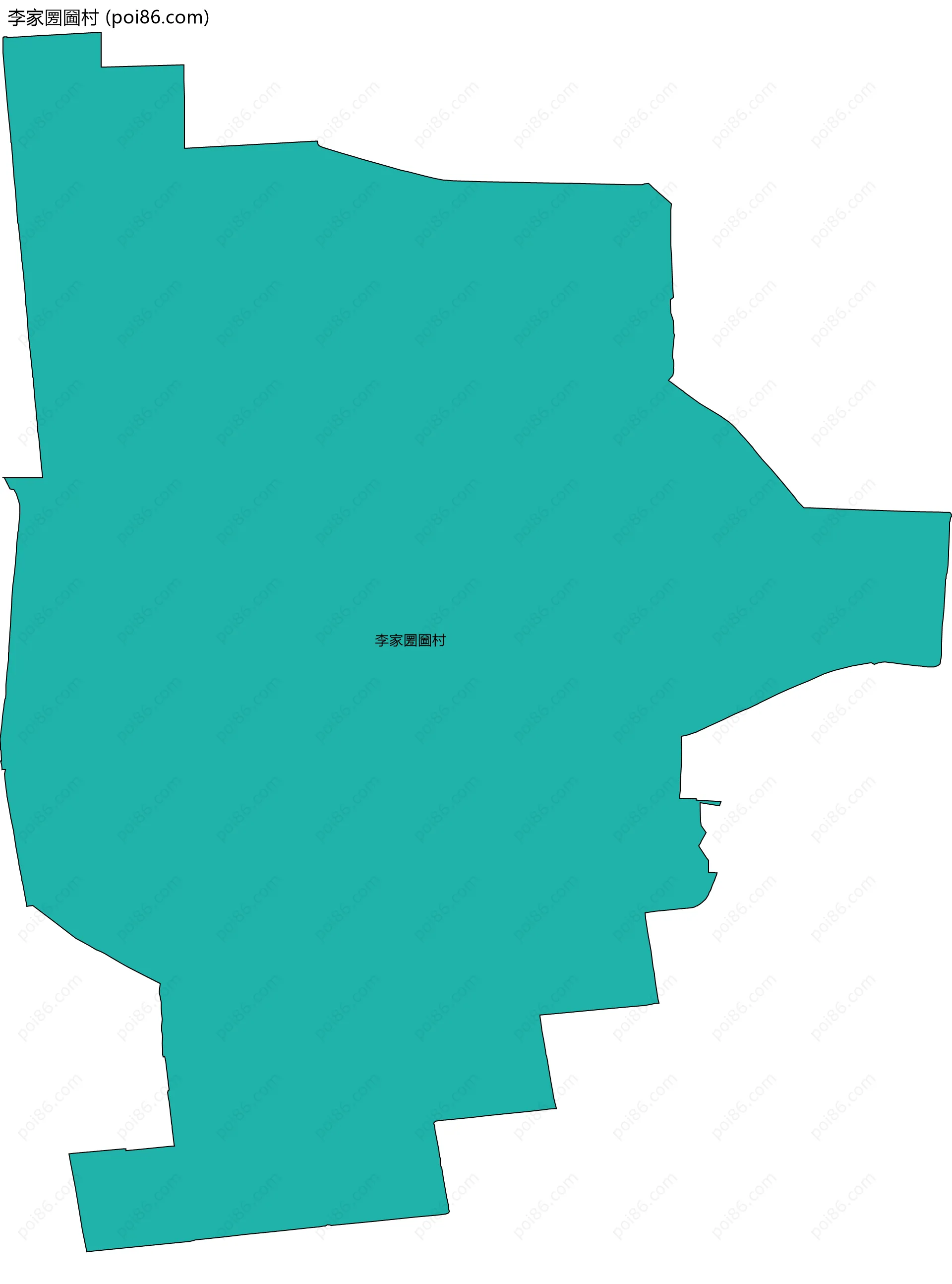 李家圐圙村边界地图