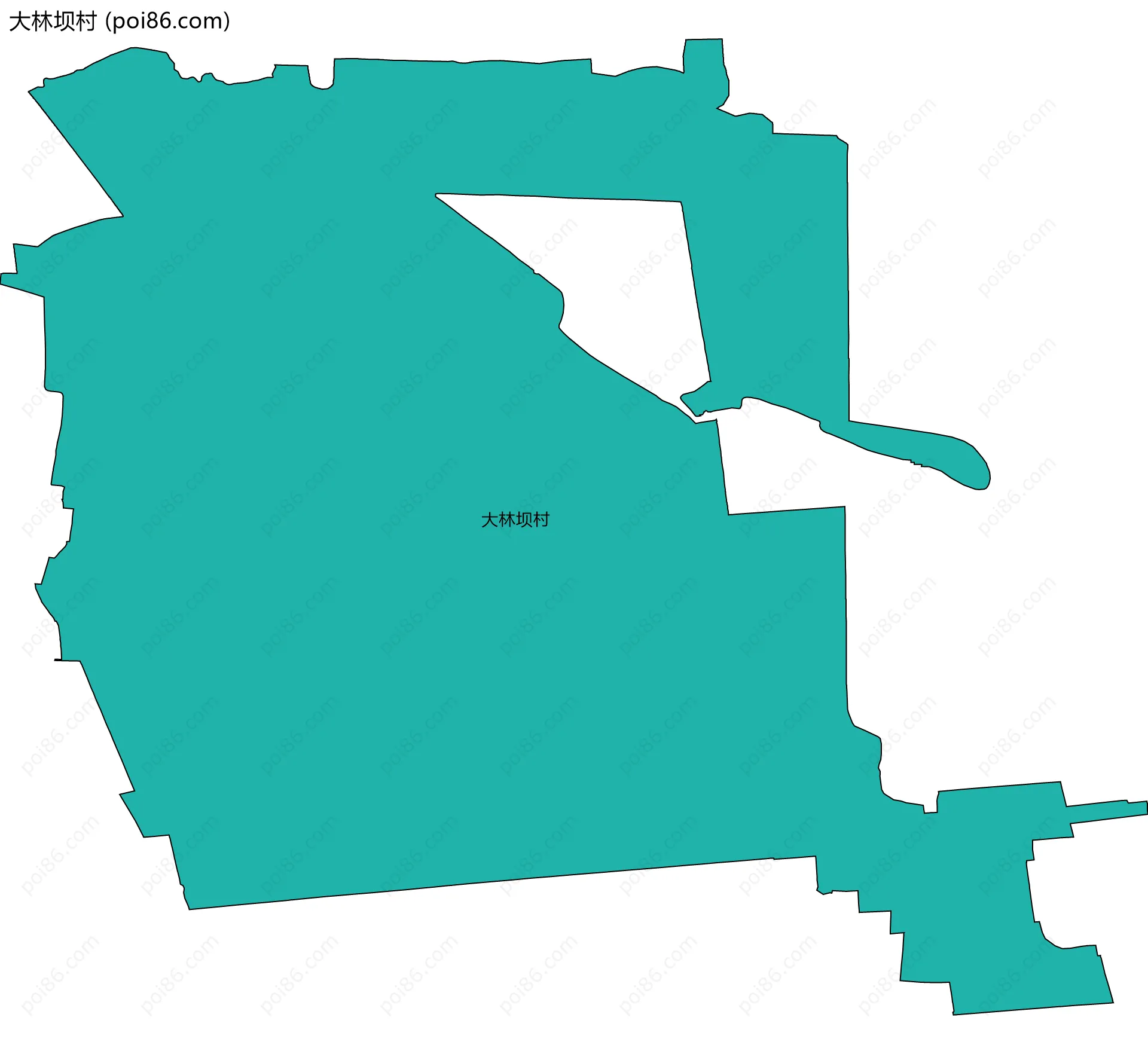 大林坝村边界地图