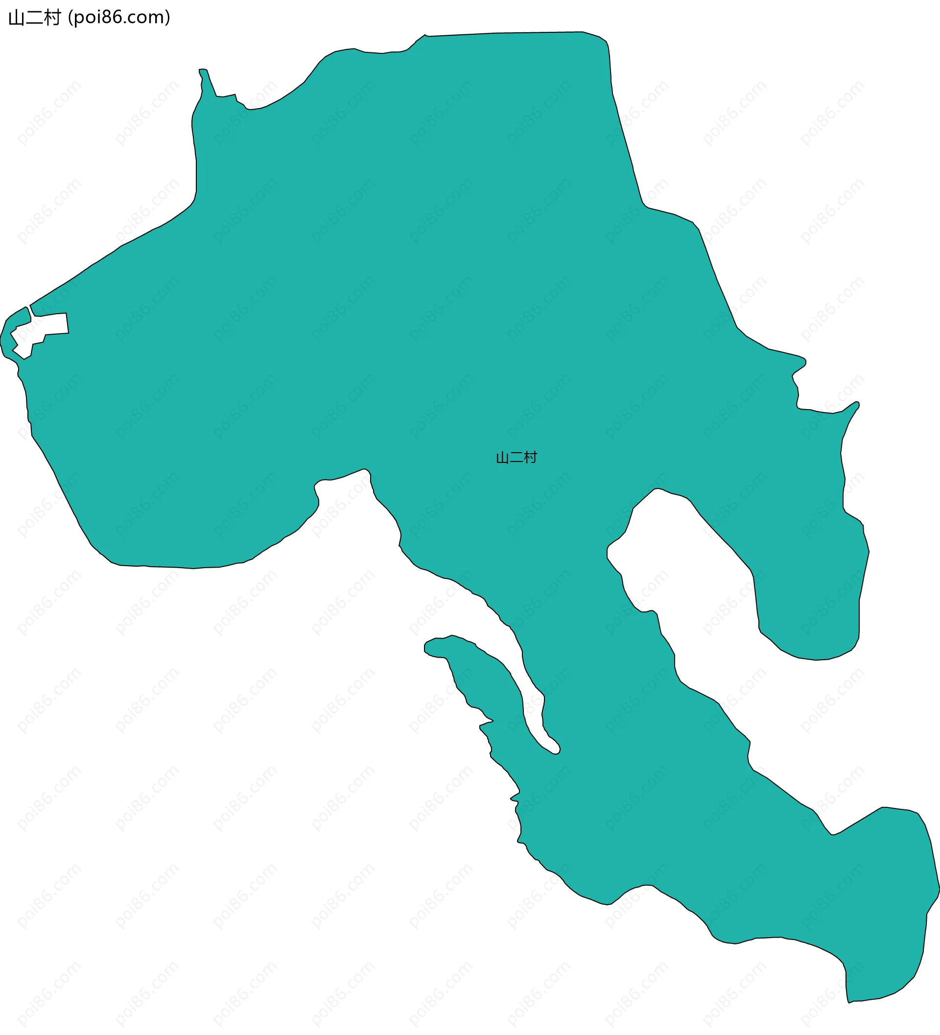 山二村边界地图