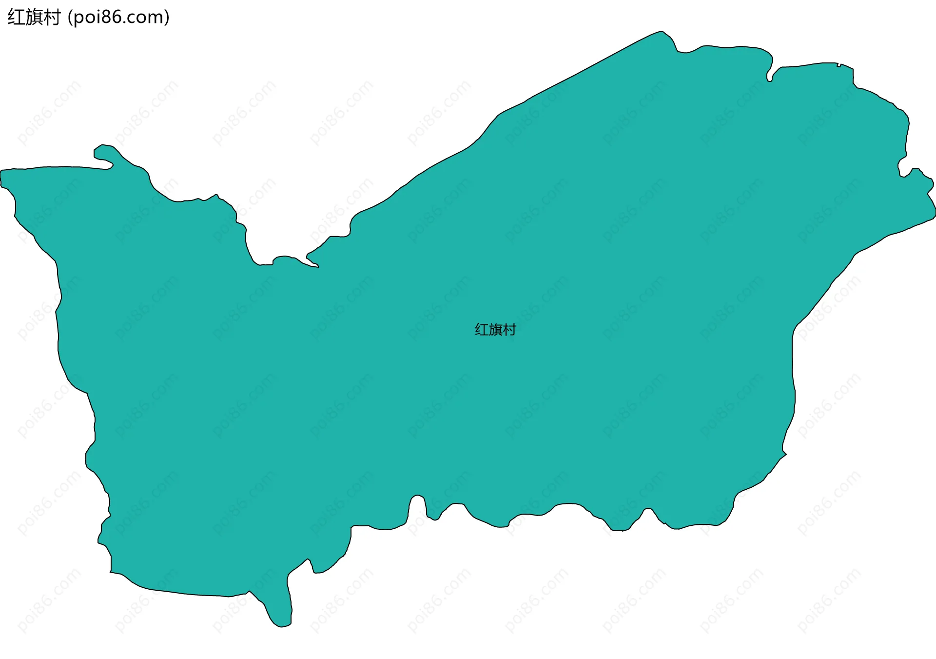 红旗村边界地图