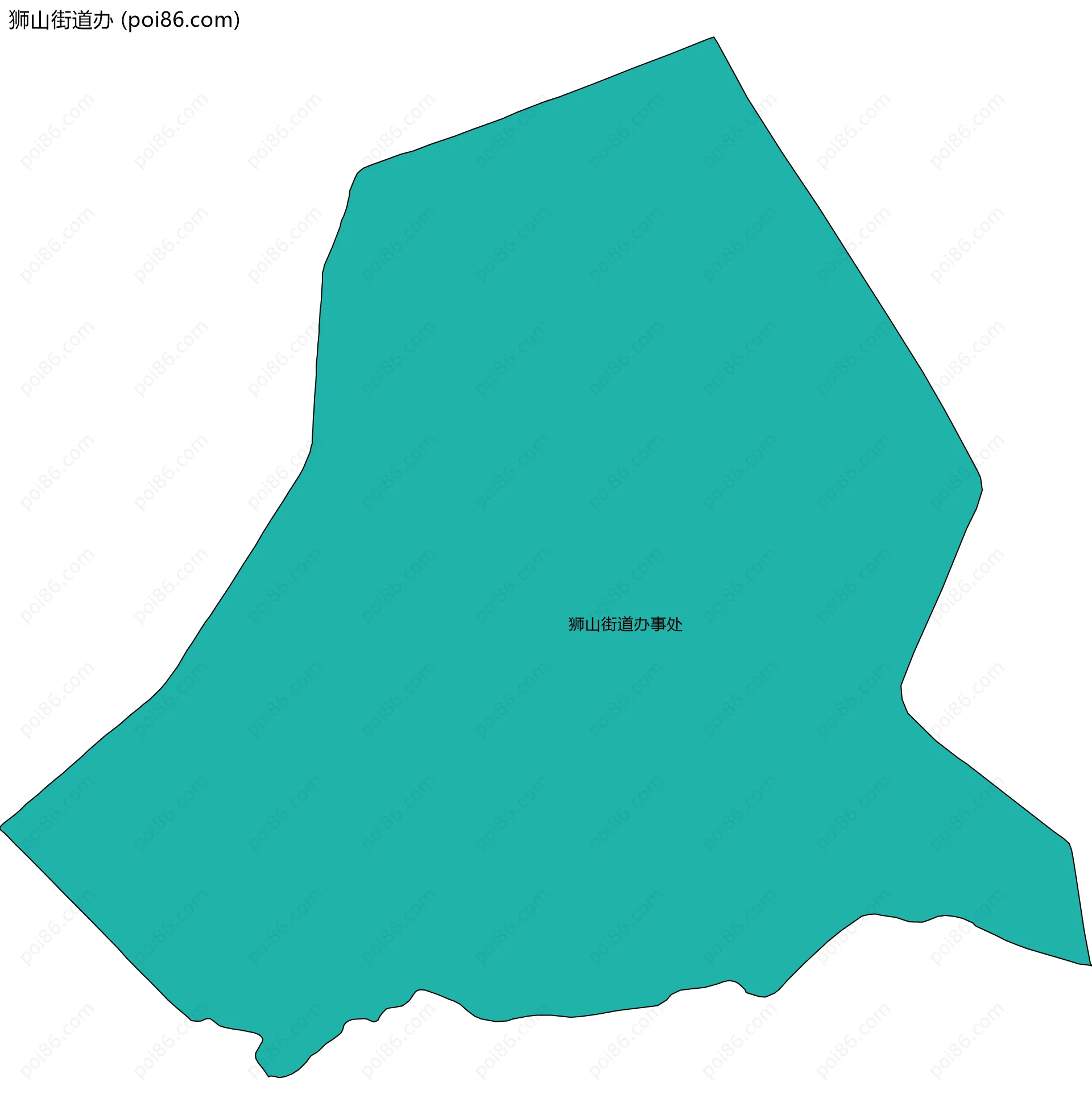 狮山街道办边界地图(五级行政区划)