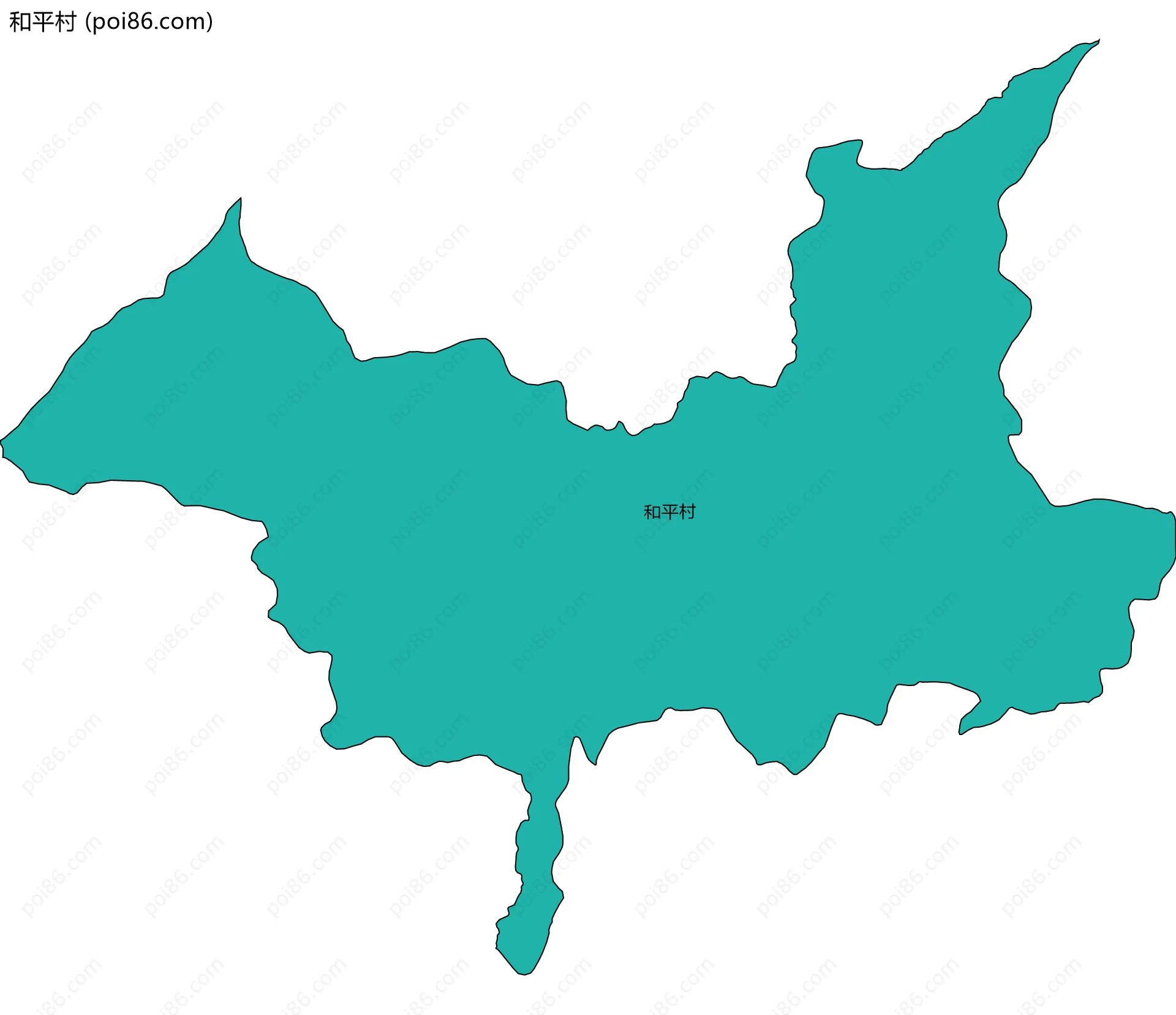 和平村边界地图