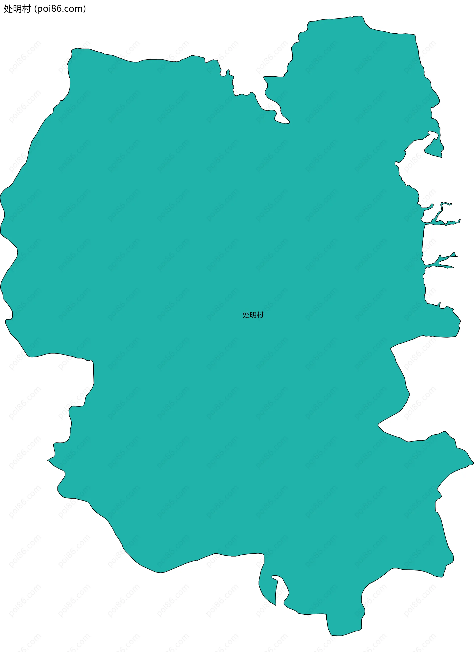 处明村边界地图