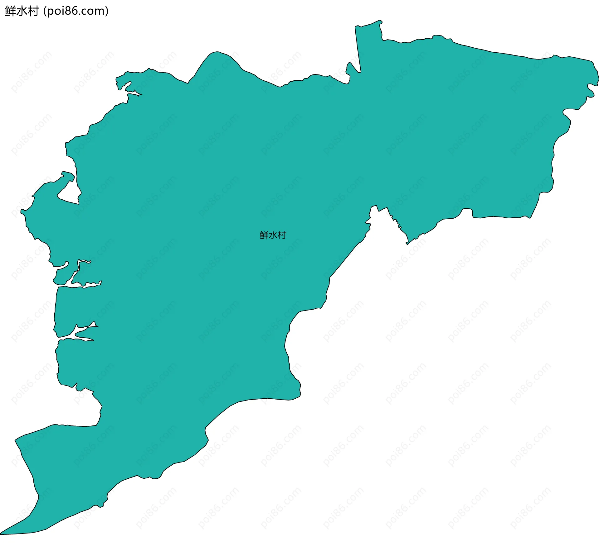 鲜水村边界地图