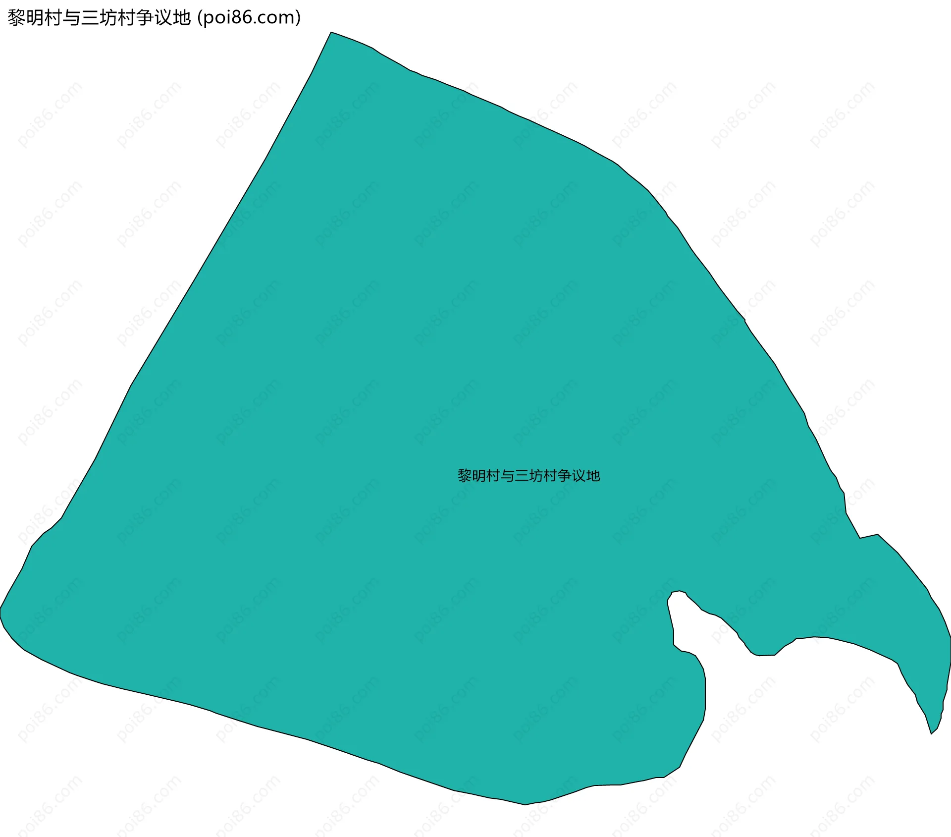 黎明村与三坊村争议地边界地图