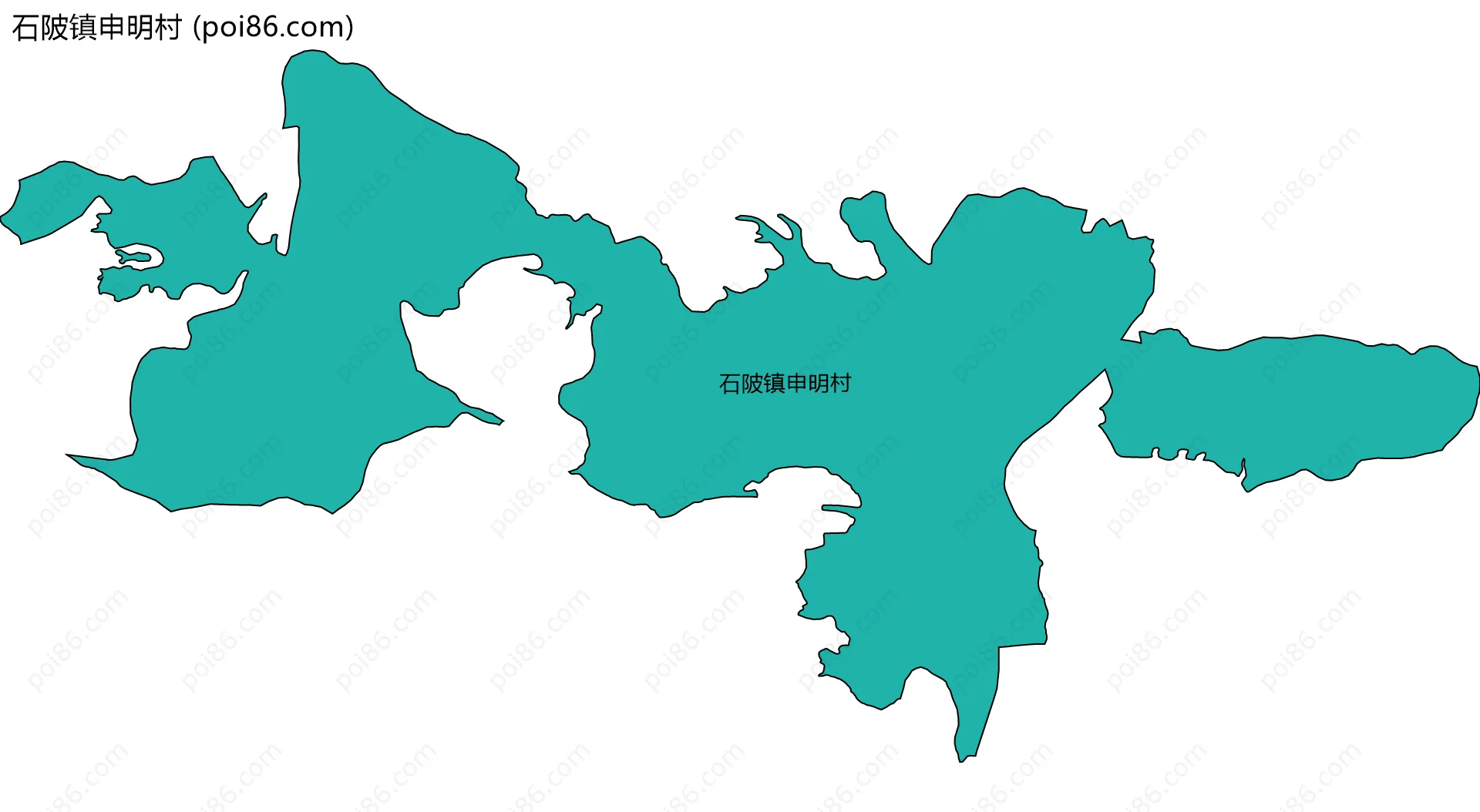 石陂镇申明村边界地图