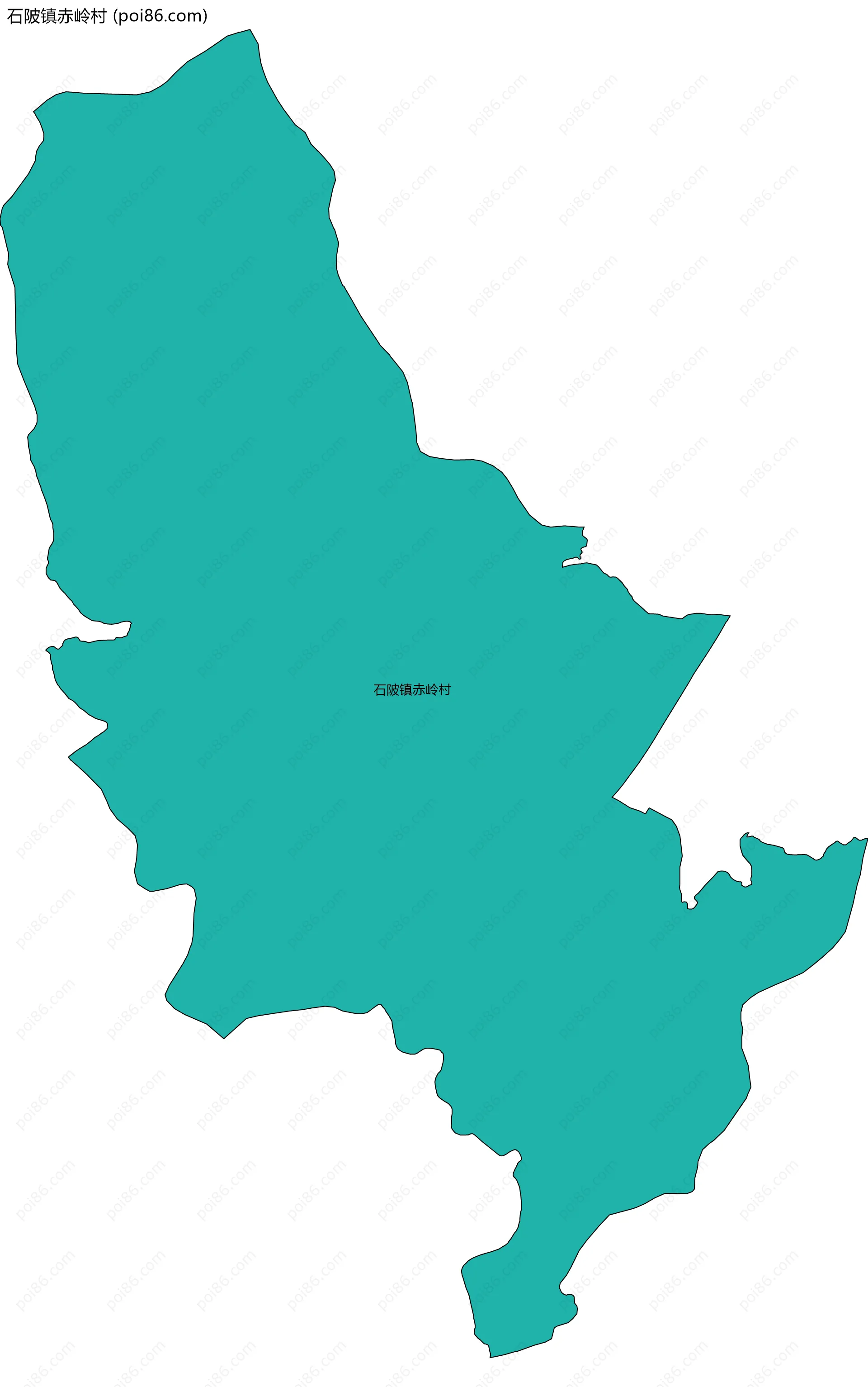 石陂镇赤岭村边界地图