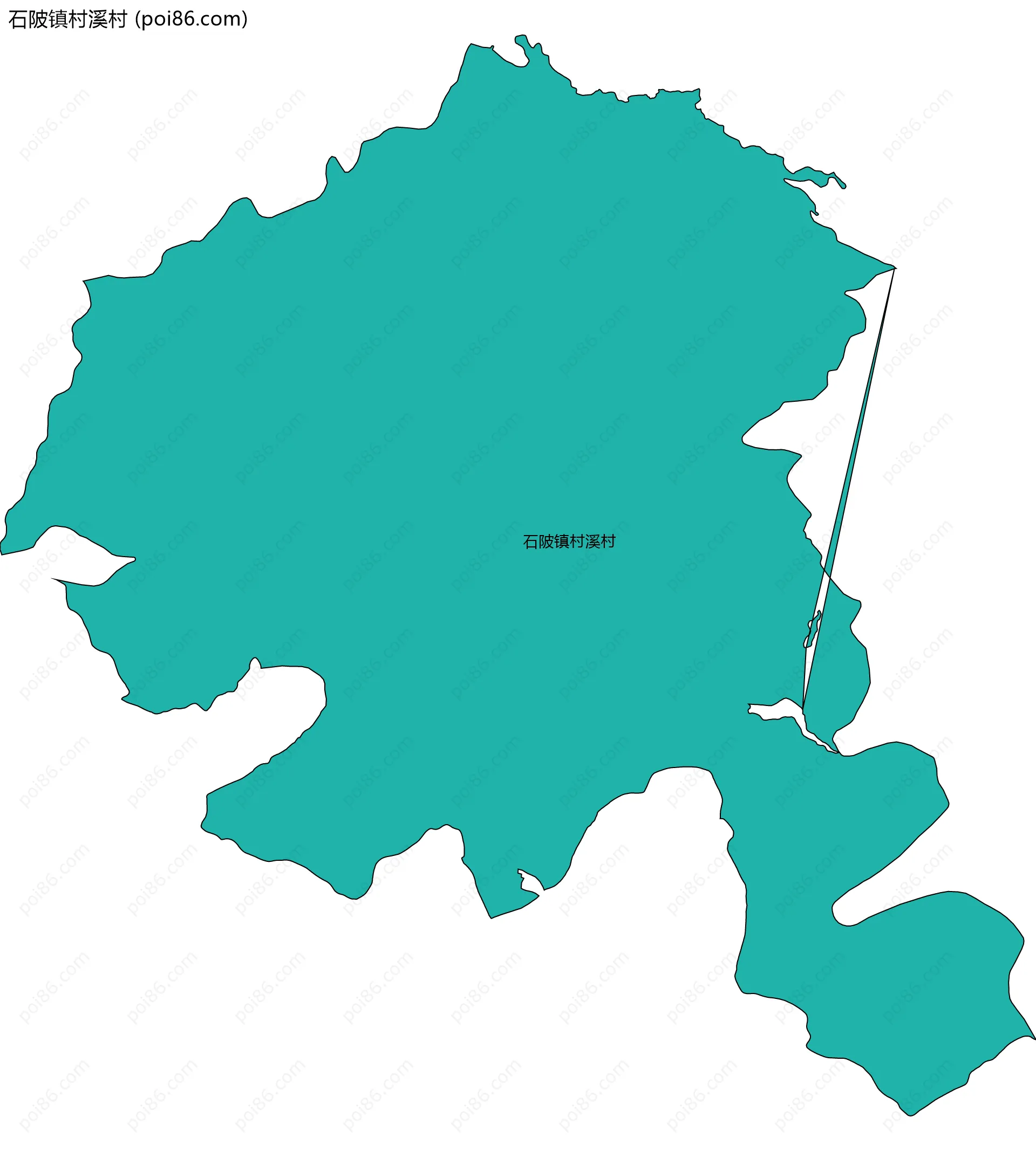石陂镇村溪村边界地图