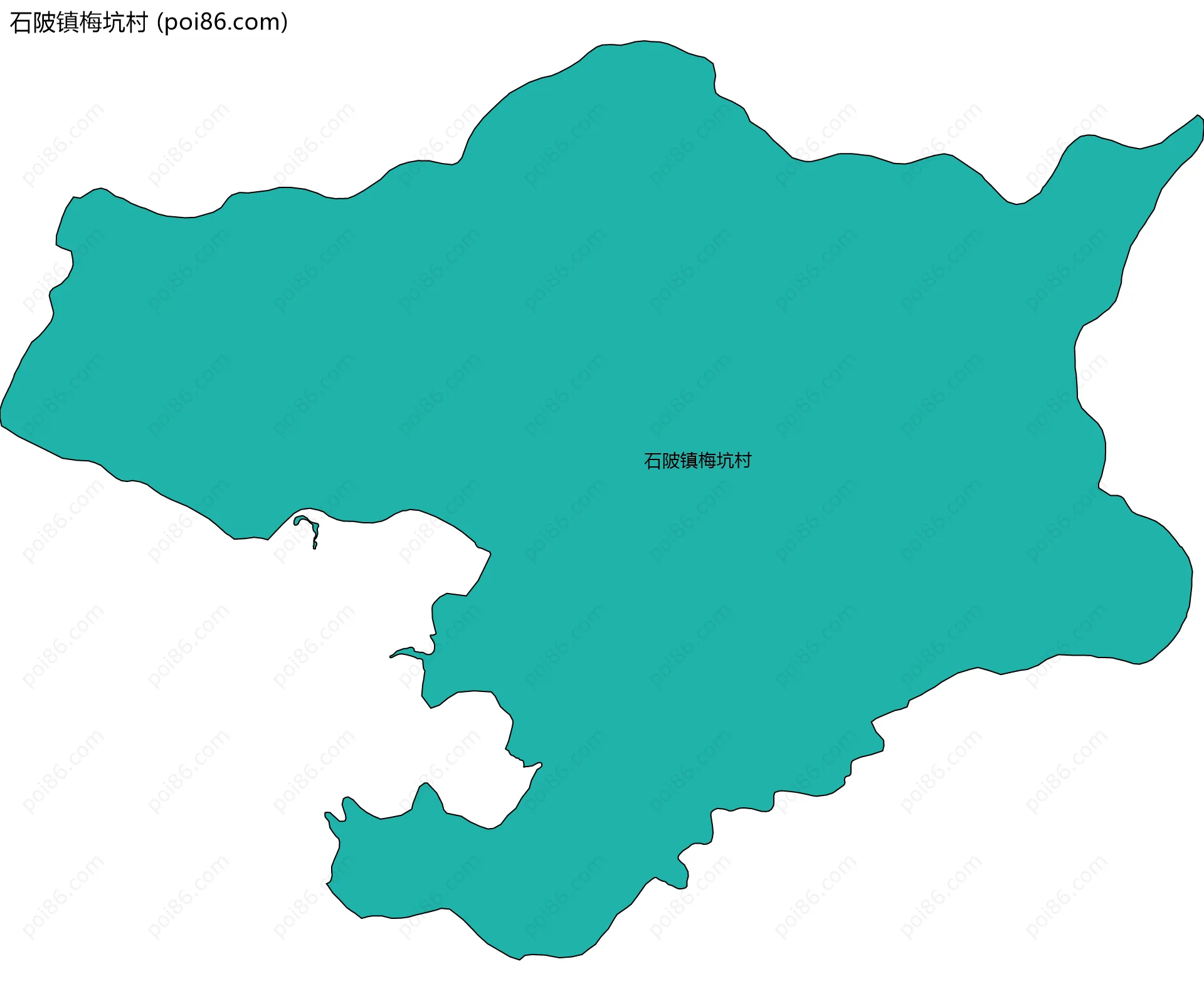 石陂镇梅坑村边界地图