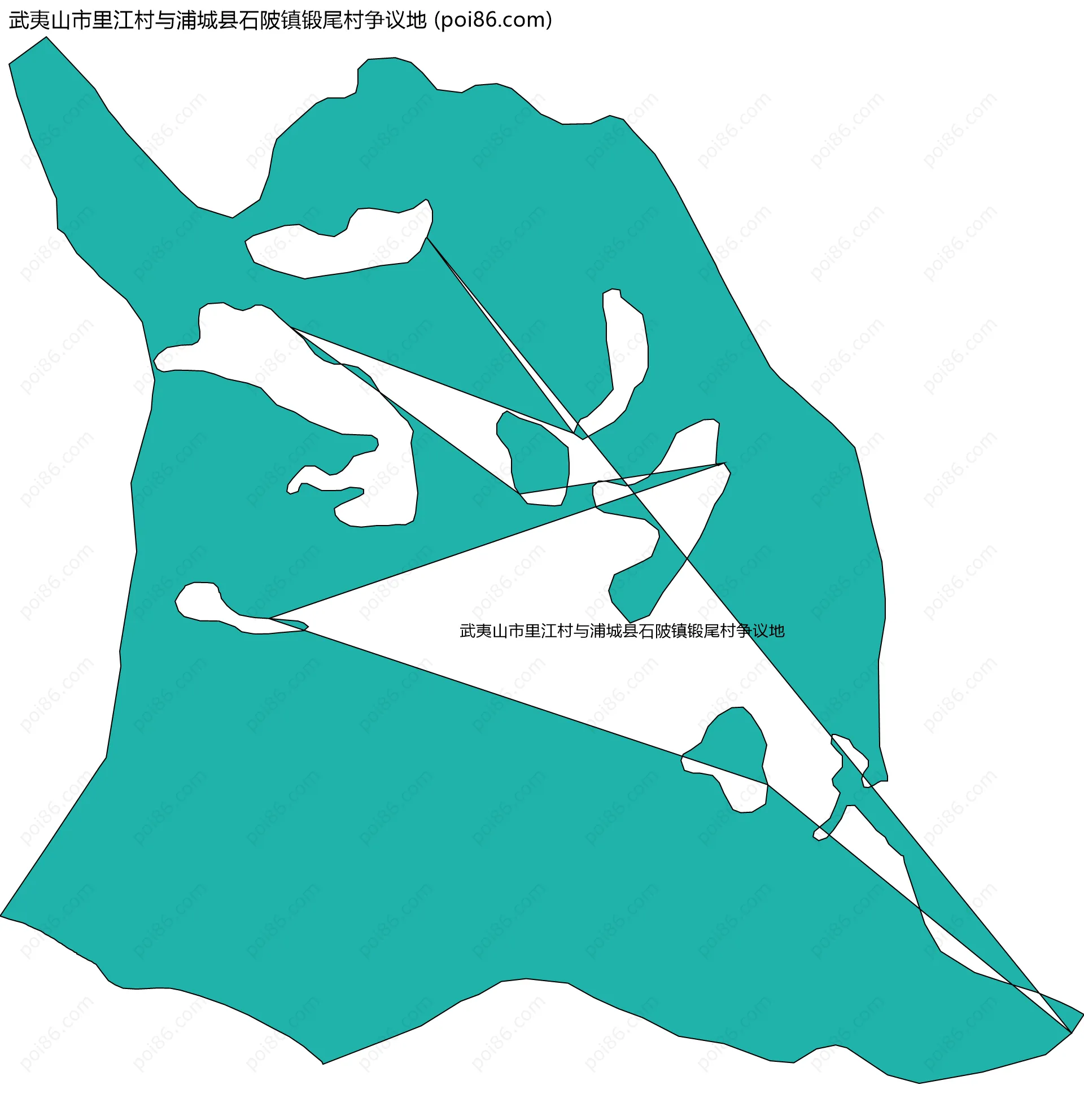 武夷山市里江村与浦城县石陂镇锻尾村争议地边界地图