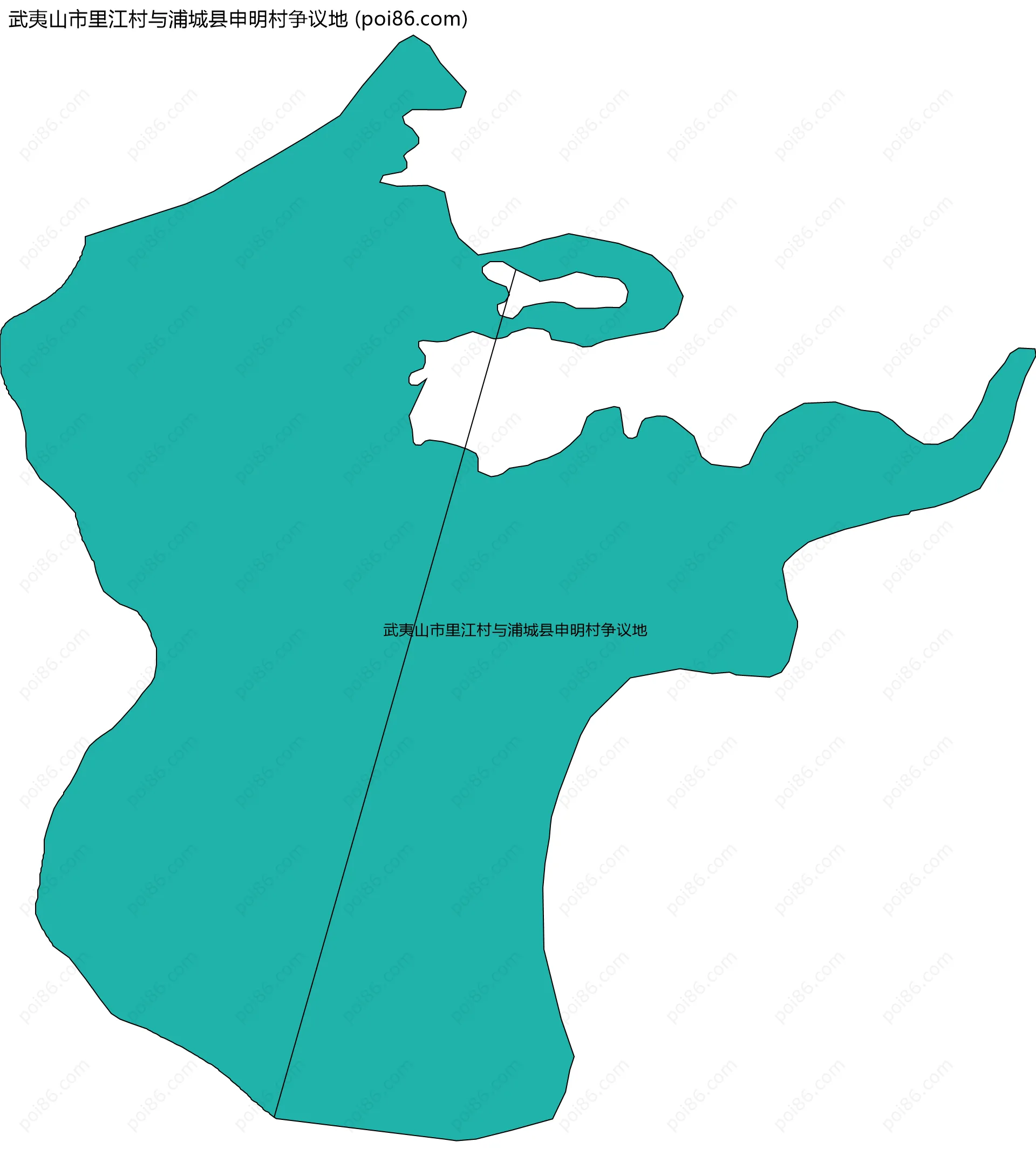 武夷山市里江村与浦城县申明村争议地边界地图