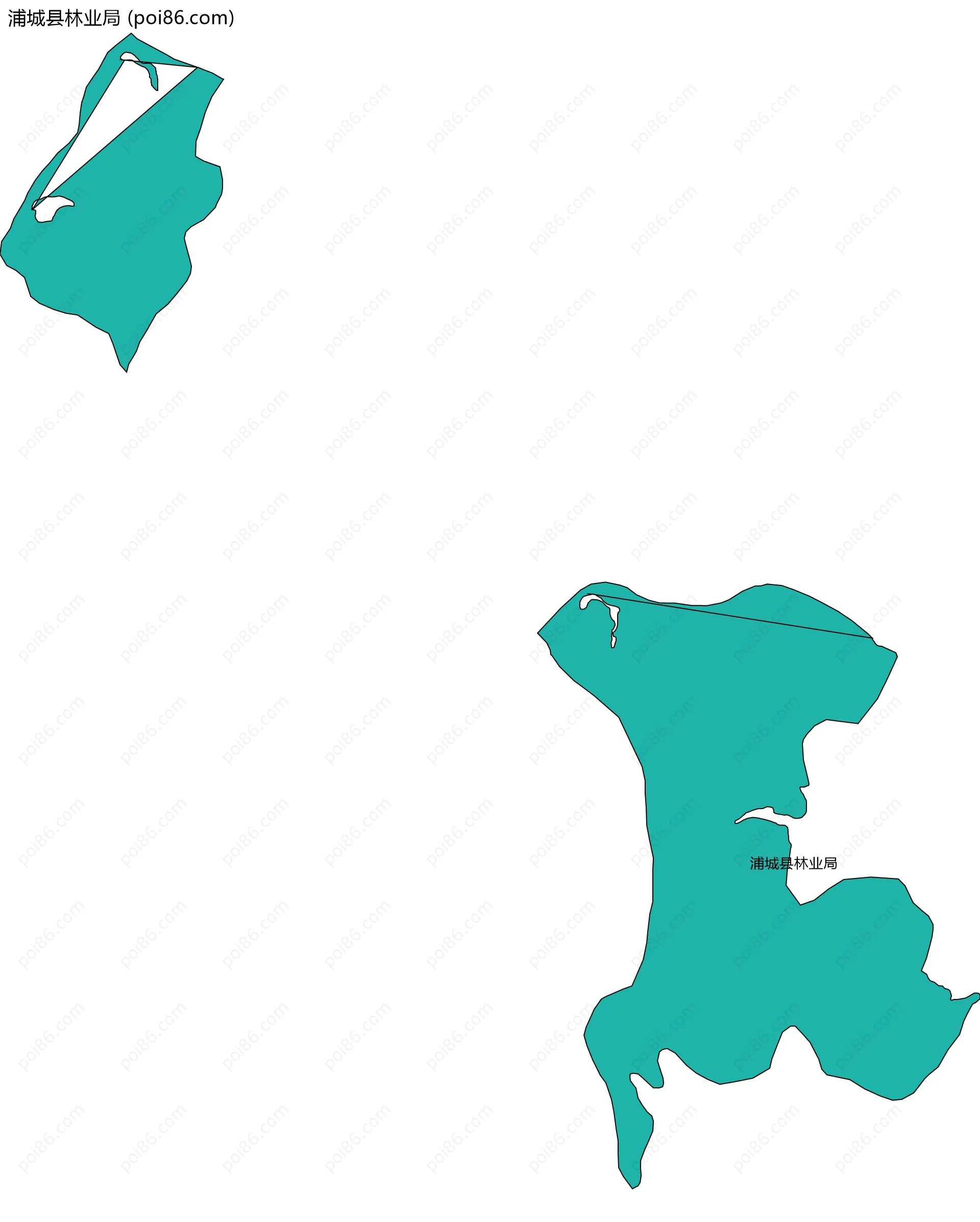 浦城县林业局边界地图